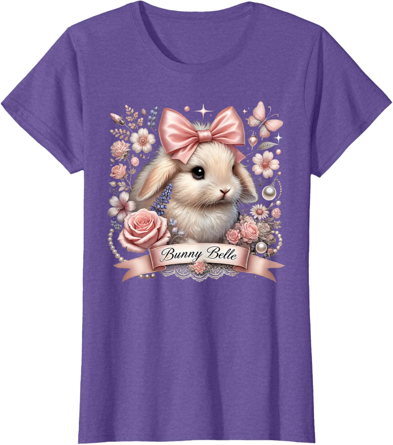 Bunny Belle Coquette Easter Cute Pink Bow Bunny Aesthetic T-Shirt