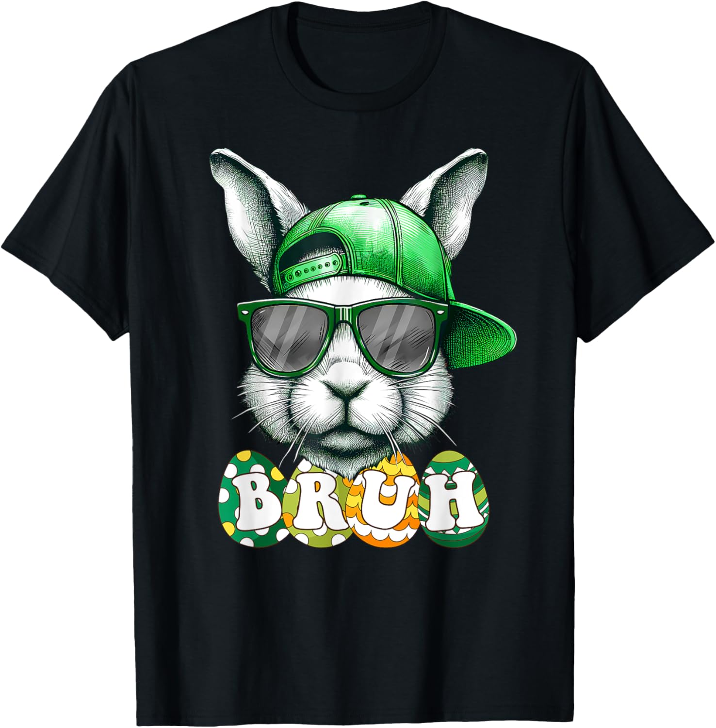 Bunny Face Bruh Meme Funny Saying Bro Greeting Easter Boys T-Shirt