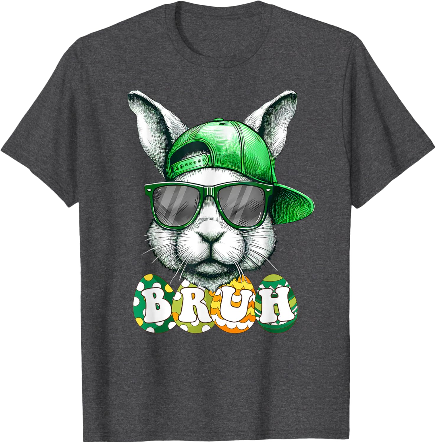 Bunny Face Bruh Meme Funny Saying Bro Greeting Easter Boys T-Shirt