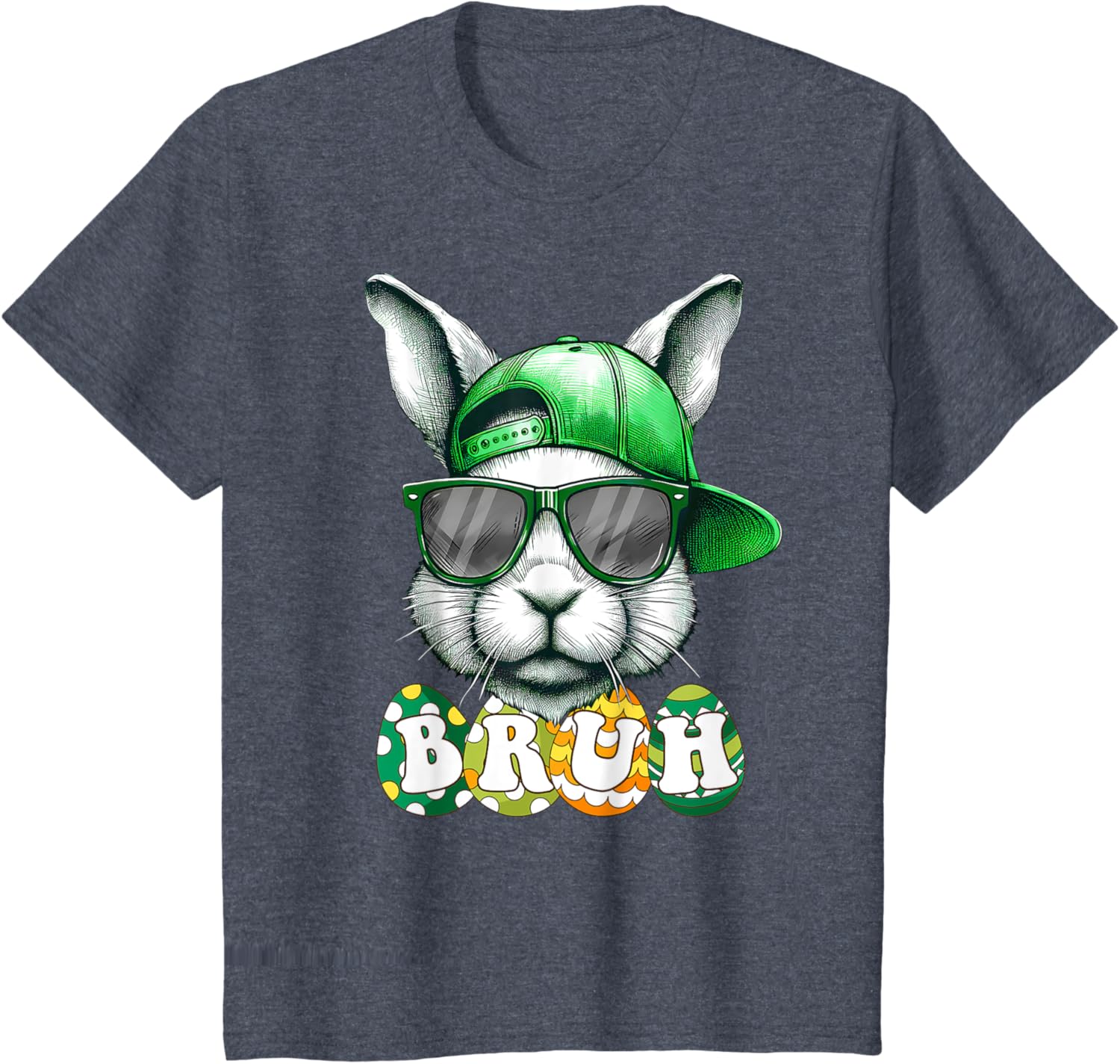 Bunny Face Bruh Meme Funny Saying Bro Greeting Easter Boys T-Shirt