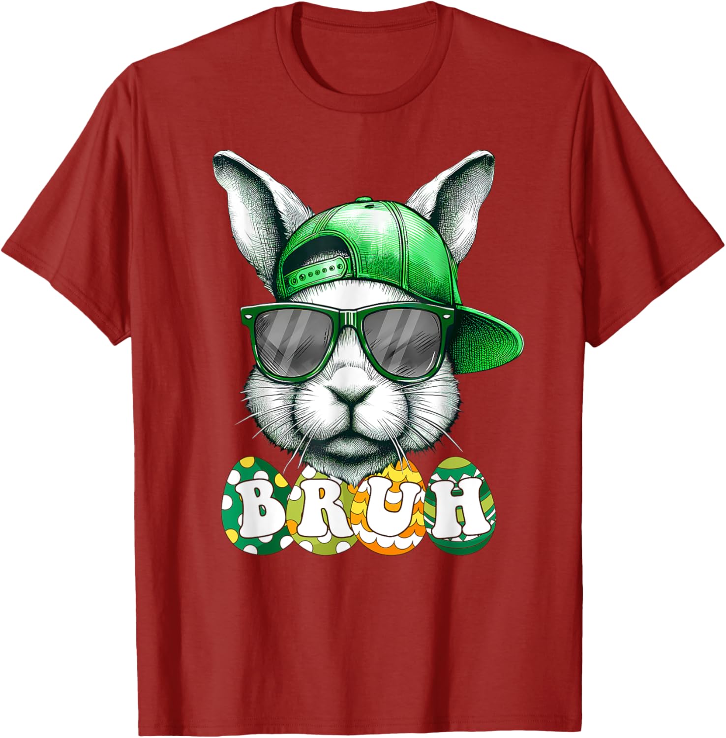 Bunny Face Bruh Meme Funny Saying Bro Greeting Easter Boys T-Shirt