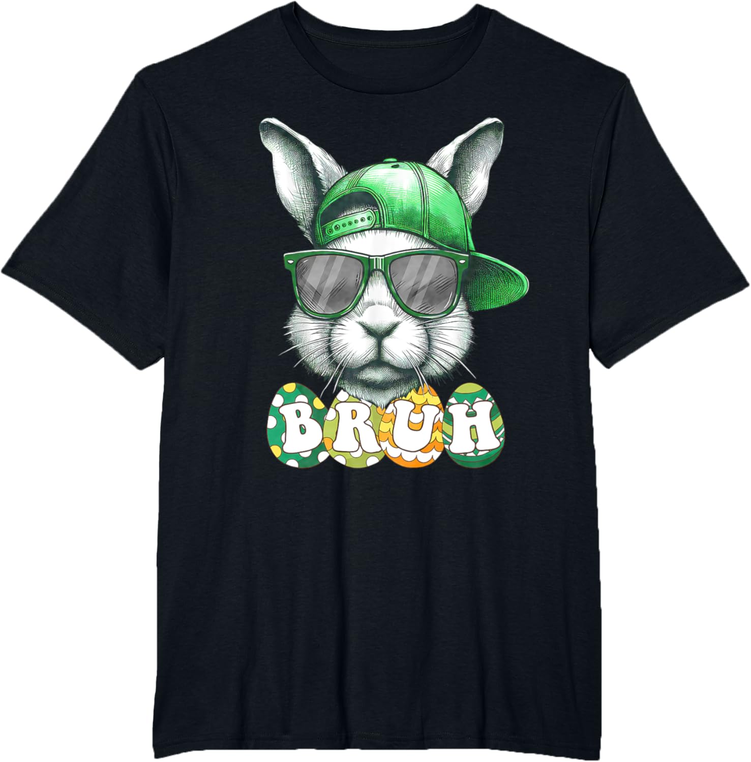 Bunny Face Bruh Meme Funny Saying Bro Greeting Easter Boys T-Shirt