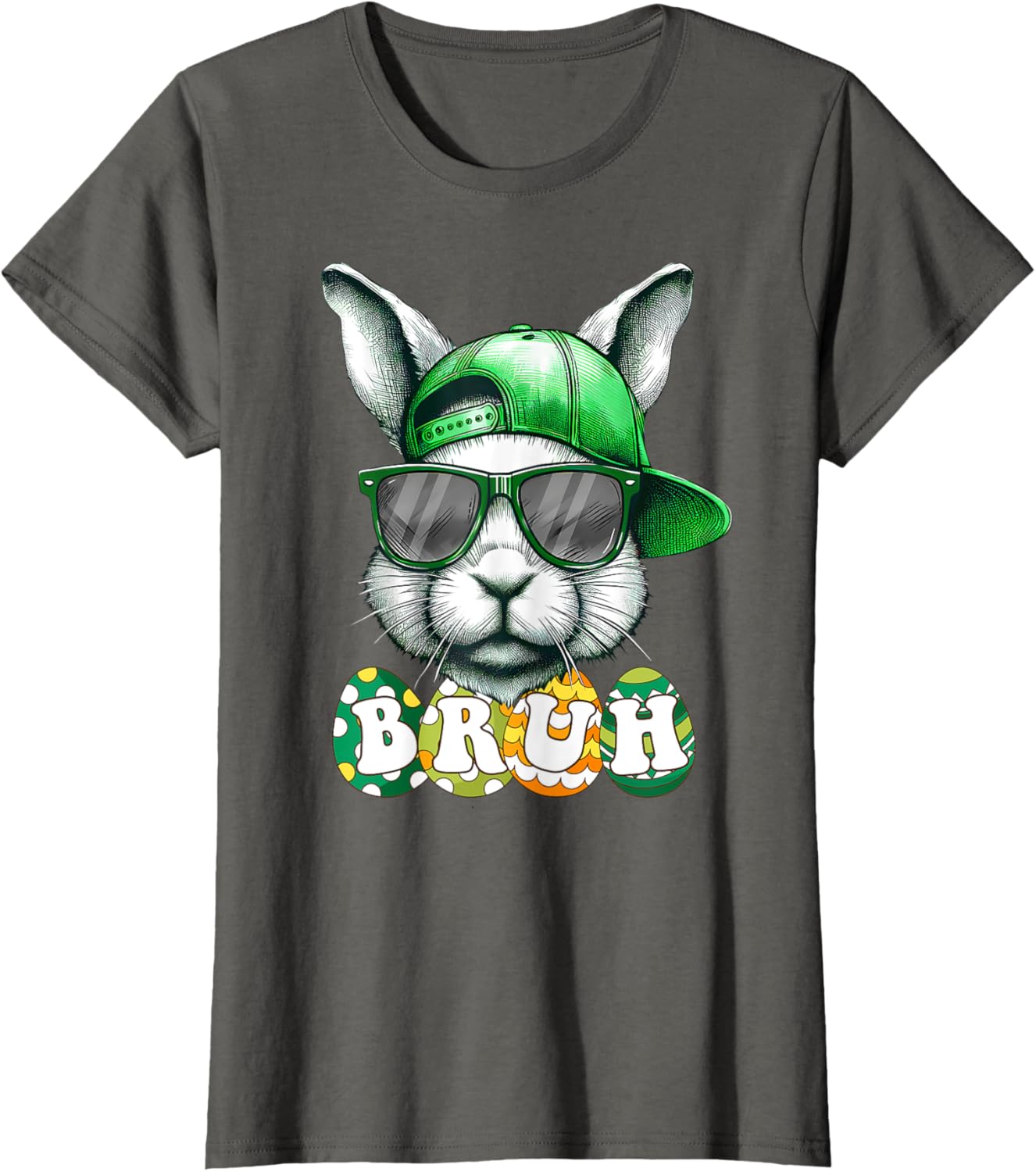 Bunny Face Bruh Meme Funny Saying Bro Greeting Easter Boys T-Shirt