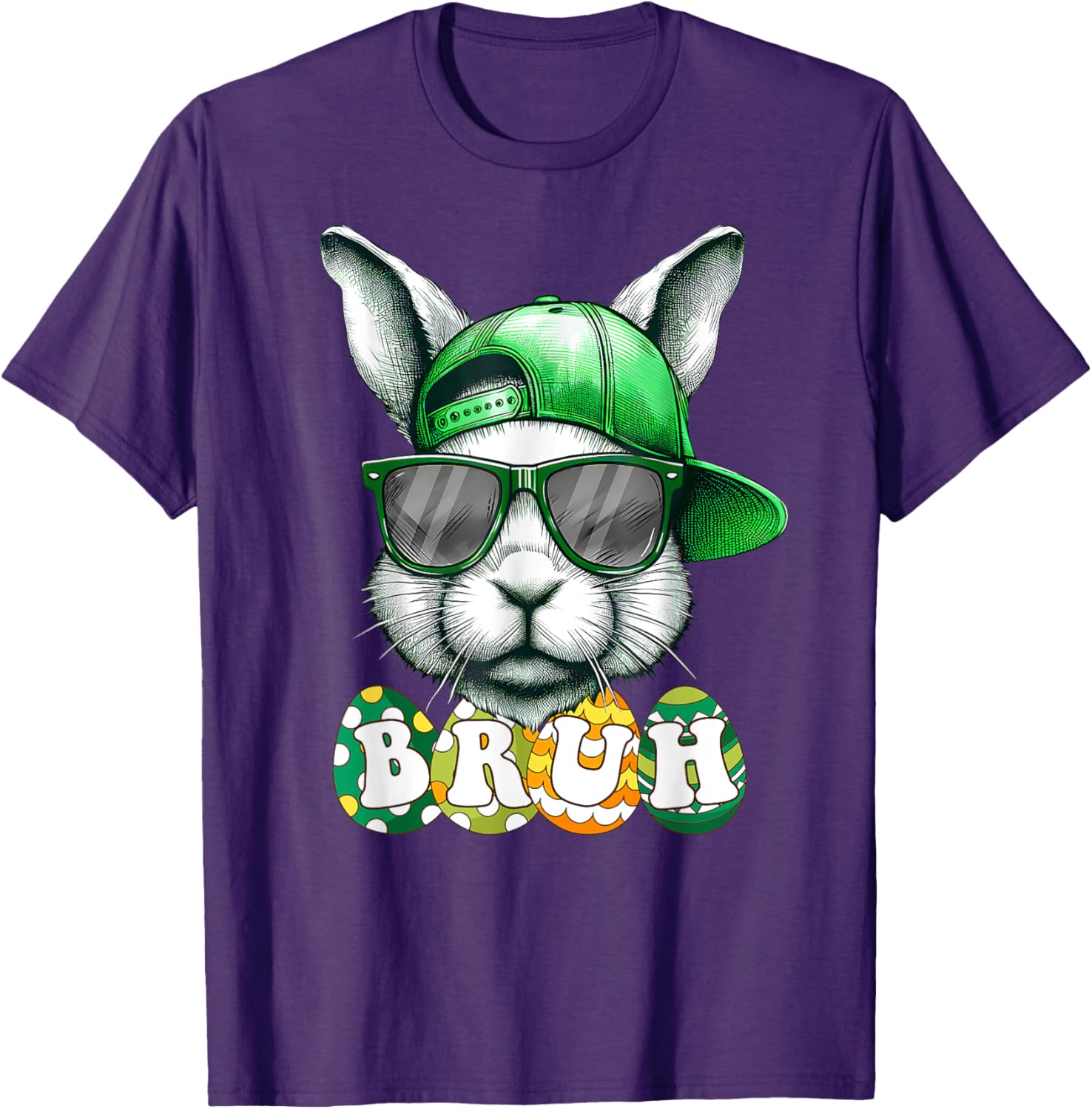 Bunny Face Bruh Meme Funny Saying Bro Greeting Easter Boys T-Shirt