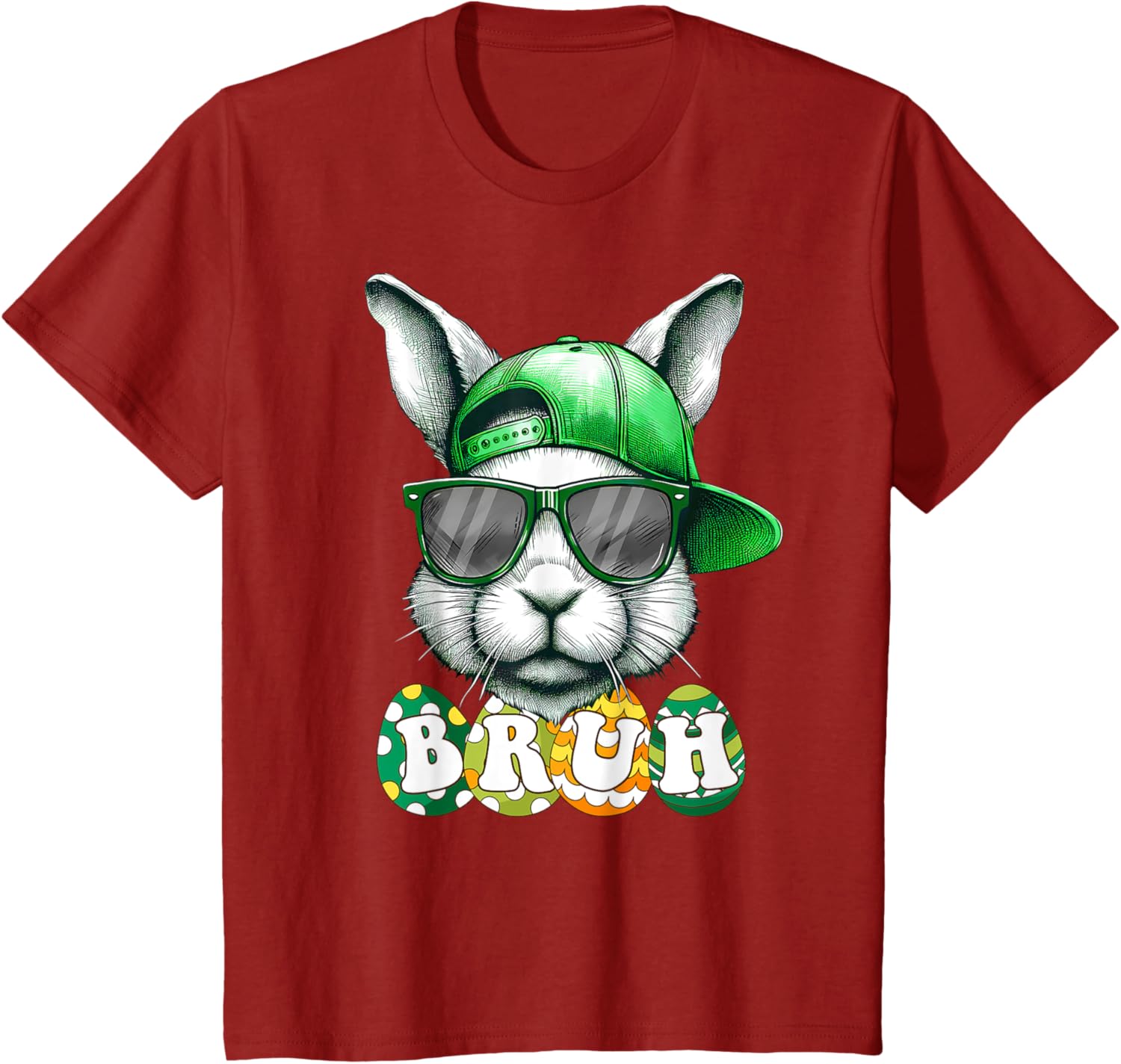 Bunny Face Bruh Meme Funny Saying Bro Greeting Easter Boys T-Shirt