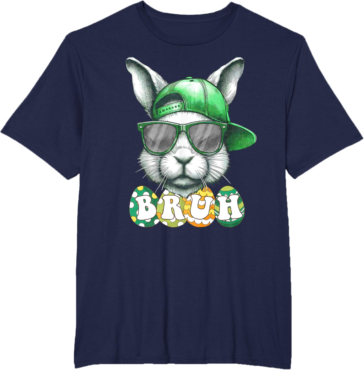 Bunny Face Bruh Meme Funny Saying Bro Greeting Easter Boys T-Shirt