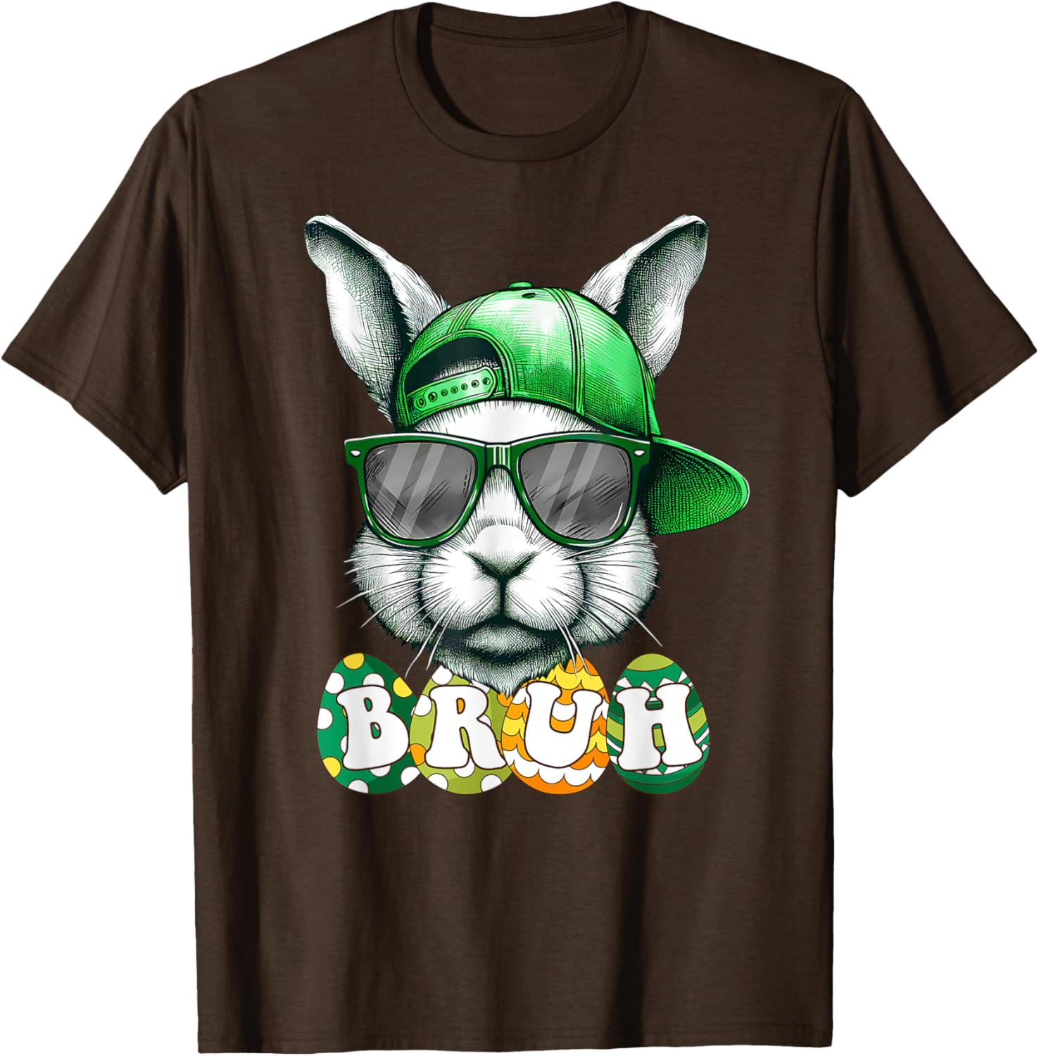 Bunny Face Bruh Meme Funny Saying Bro Greeting Easter Boys T-Shirt