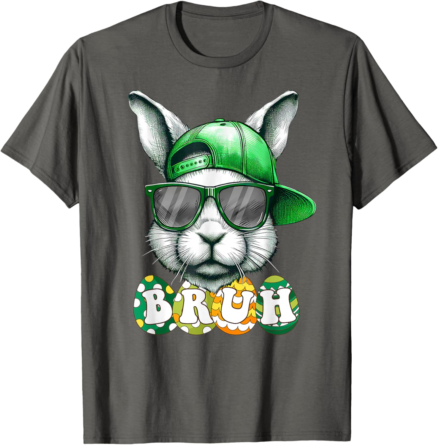 Bunny Face Bruh Meme Funny Saying Bro Greeting Easter Boys T-Shirt