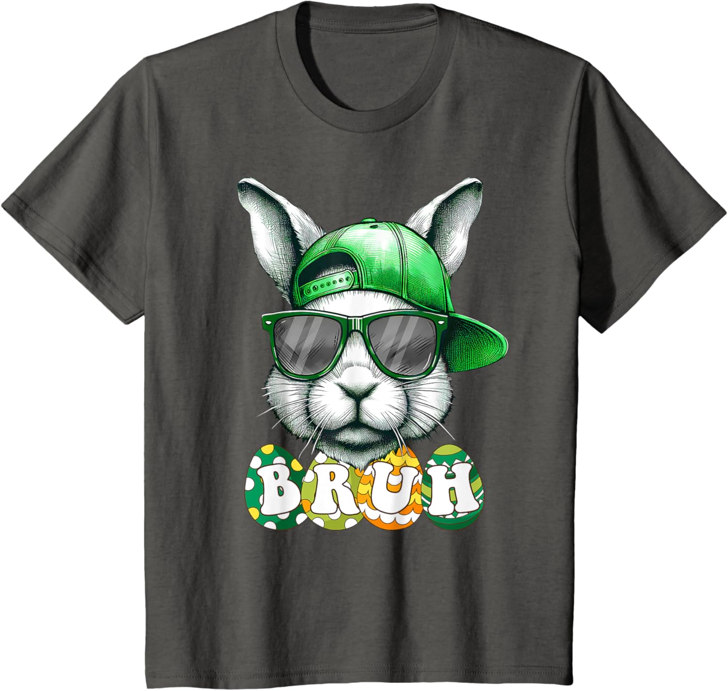 Bunny Face Bruh Meme Funny Saying Bro Greeting Easter Boys T-Shirt