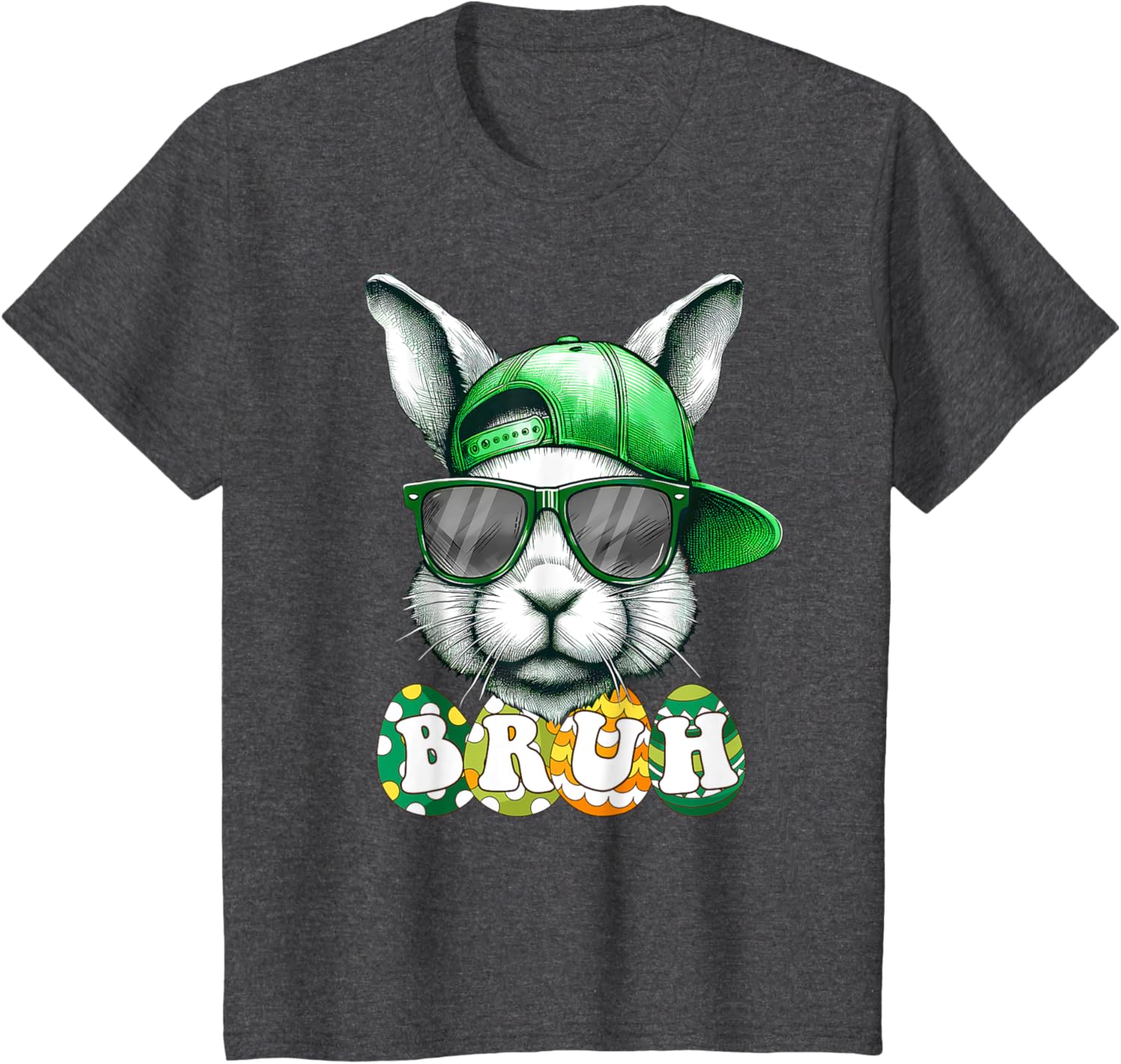 Bunny Face Bruh Meme Funny Saying Bro Greeting Easter Boys T-Shirt