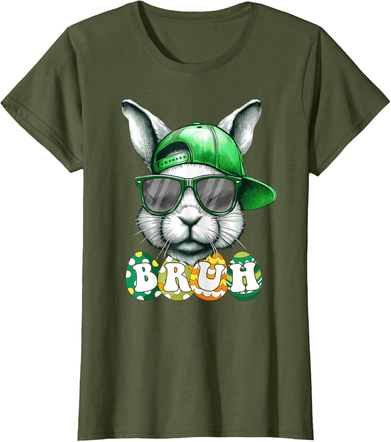 Bunny Face Bruh Meme Funny Saying Bro Greeting Easter Boys T-Shirt