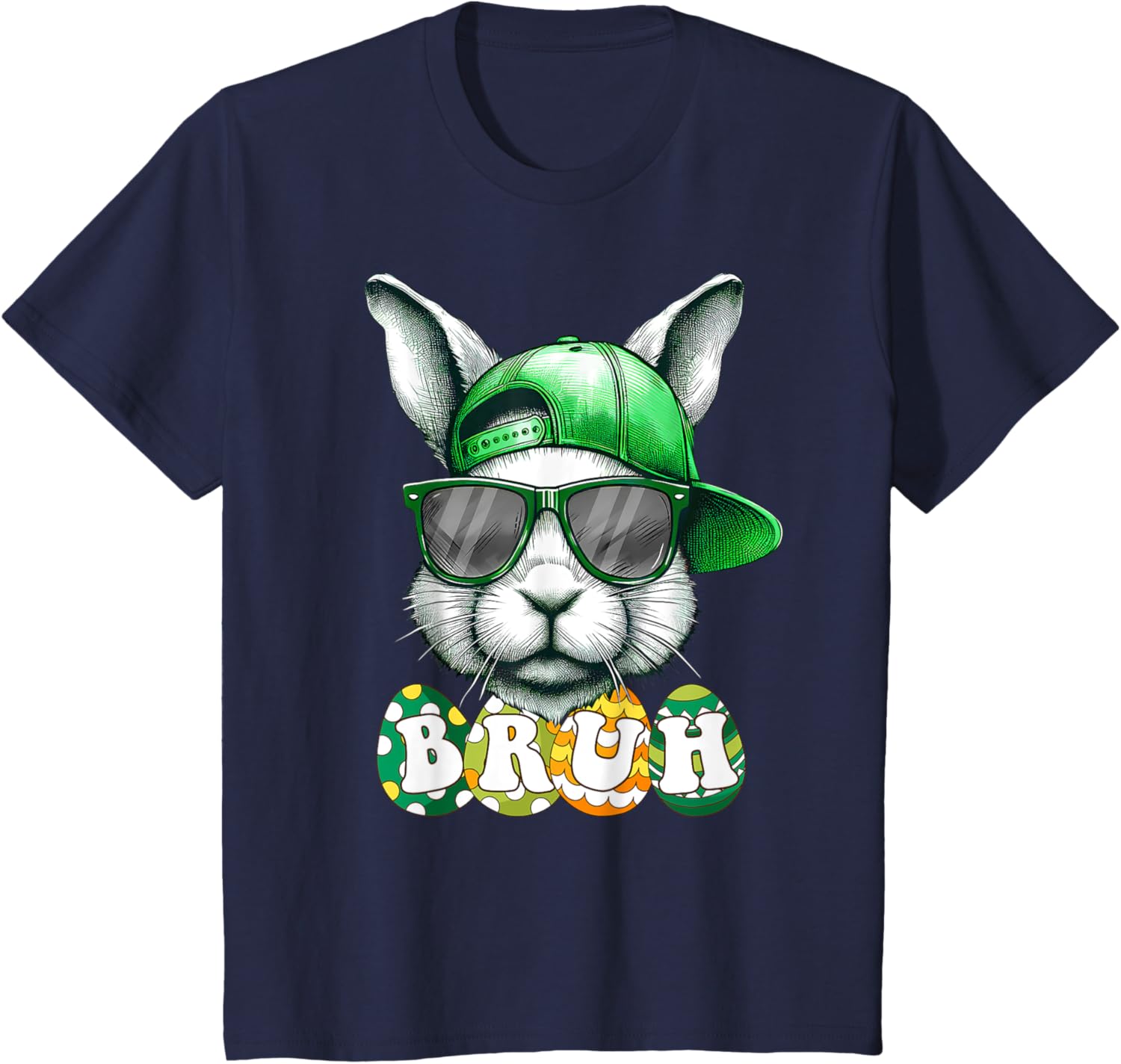 Bunny Face Bruh Meme Funny Saying Bro Greeting Easter Boys T-Shirt