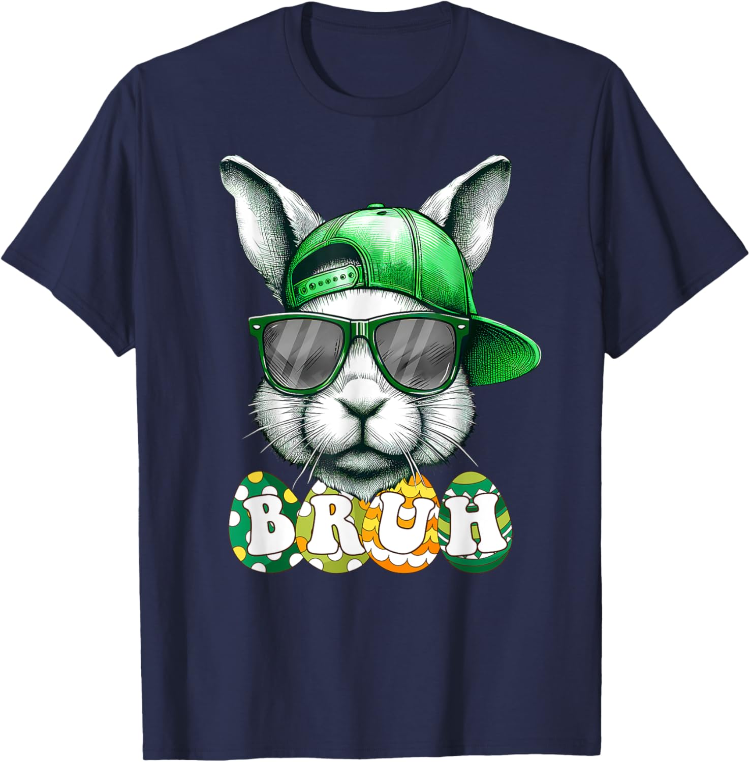 Bunny Face Bruh Meme Funny Saying Bro Greeting Easter Boys T-Shirt