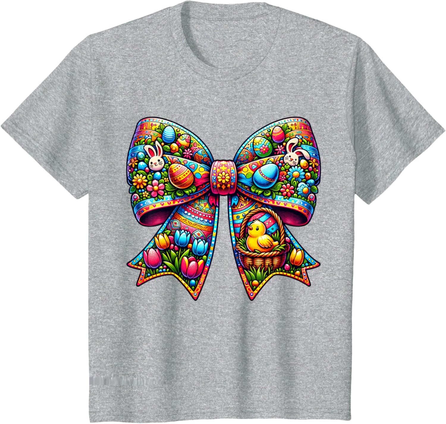 Bunny Face Coquette Bow Easter Day Tees Women Girls Kids T-Shirt