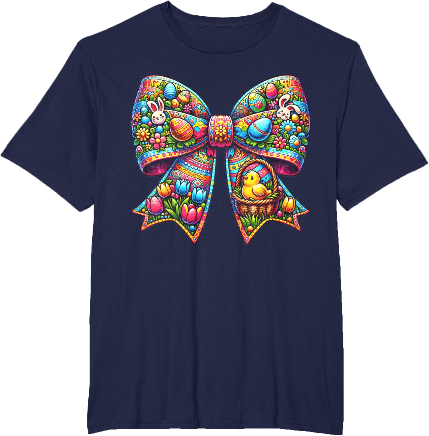 Bunny Face Coquette Bow Easter Day Tees Women Girls Kids T-Shirt