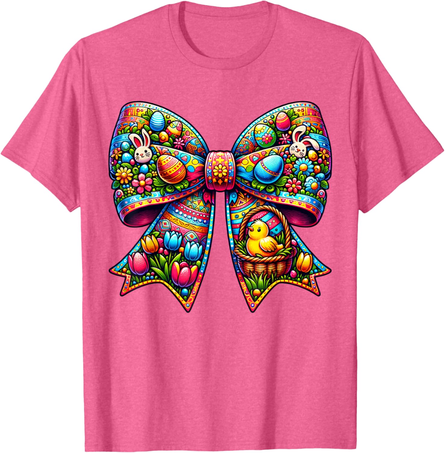 Bunny Face Coquette Bow Easter Day Tees Women Girls Kids T-Shirt