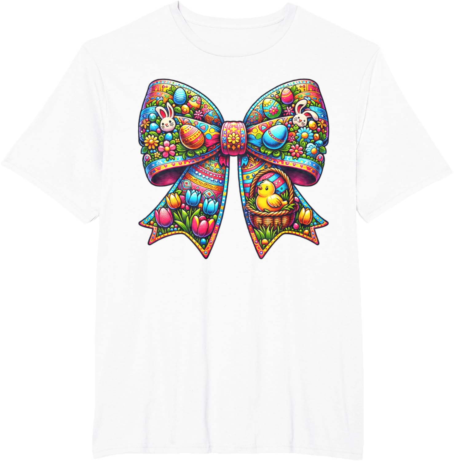 Bunny Face Coquette Bow Easter Day Tees Women Girls Kids T-Shirt