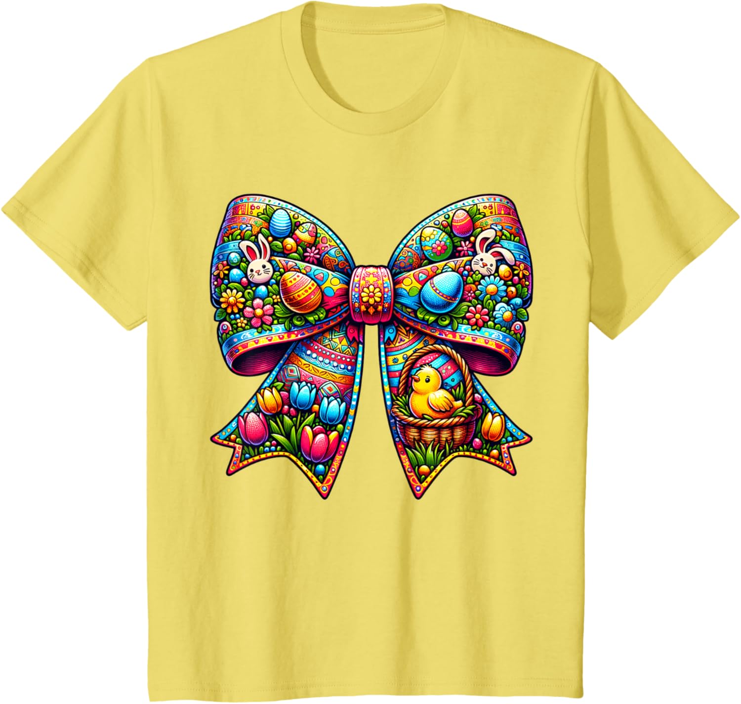 Bunny Face Coquette Bow Easter Day Tees Women Girls Kids T-Shirt