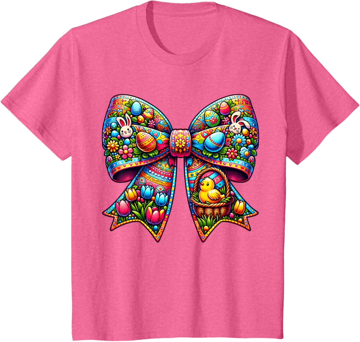 Bunny Face Coquette Bow Easter Day Tees Women Girls Kids T-Shirt