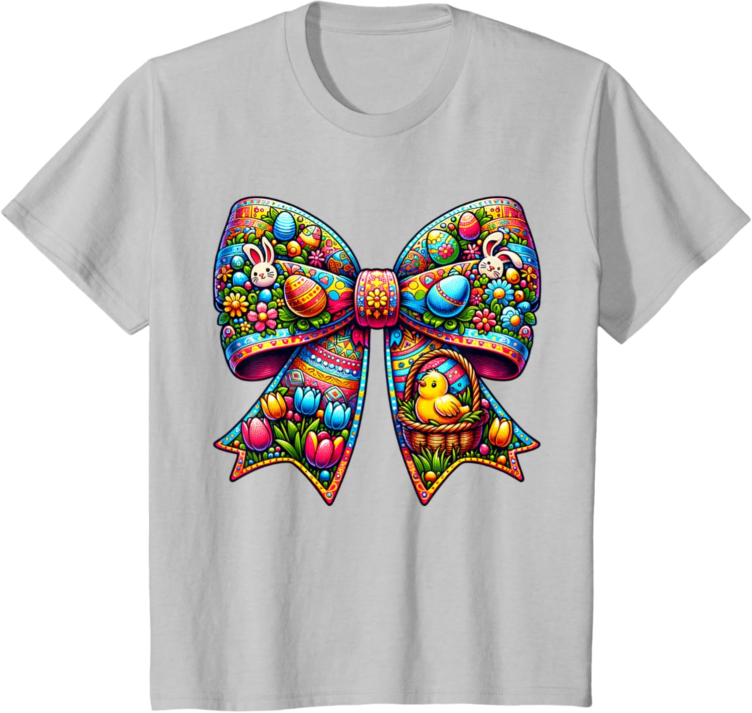 Bunny Face Coquette Bow Easter Day Tees Women Girls Kids T-Shirt