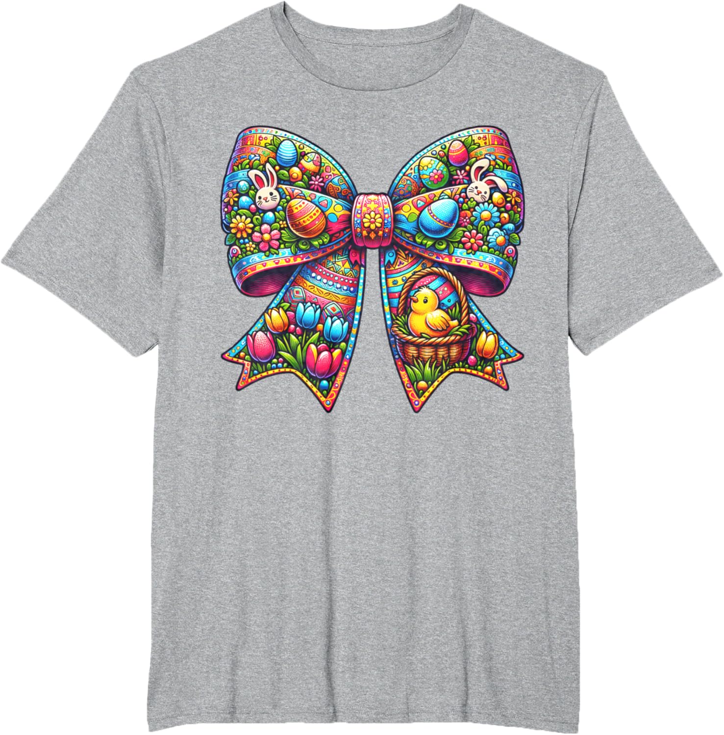 Bunny Face Coquette Bow Easter Day Tees Women Girls Kids T-Shirt