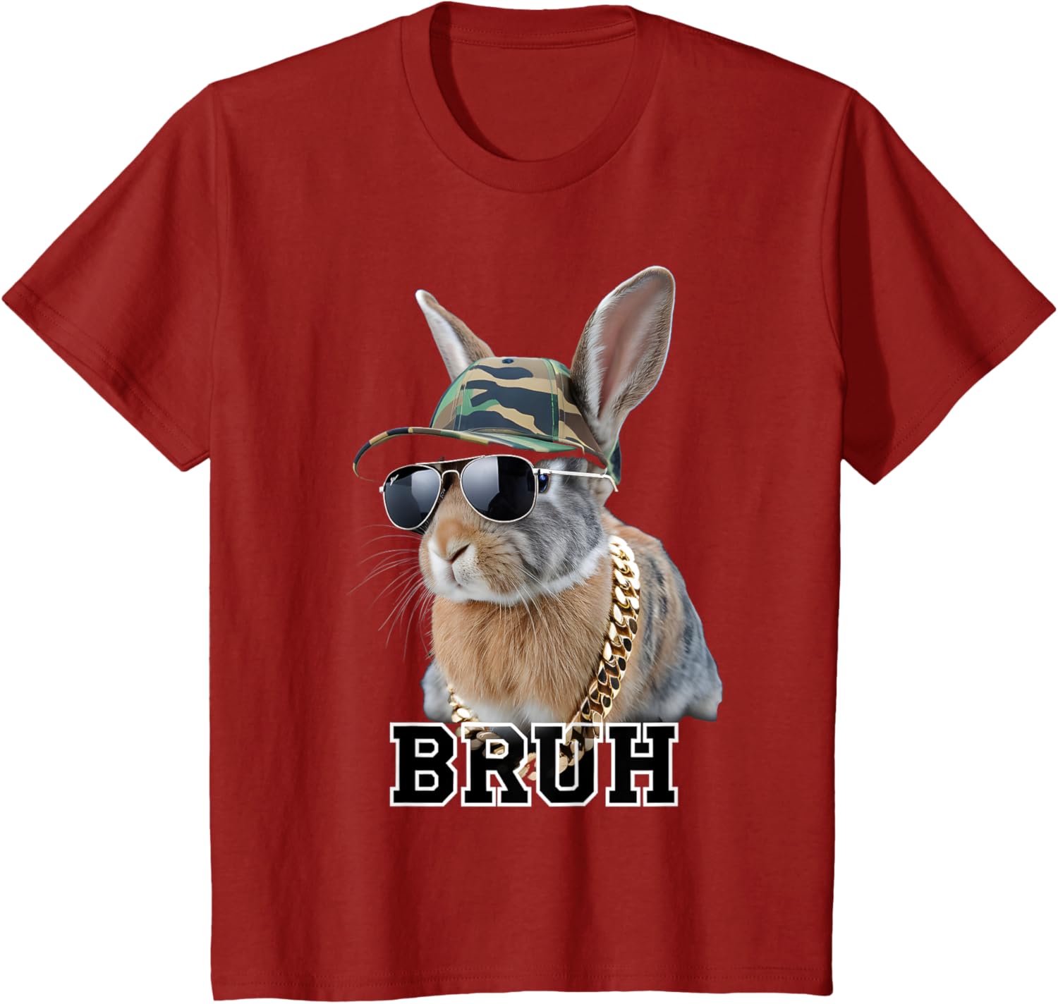 Bunny Rabbit Easter Happy Easter Bruh Mens Boys Kids T-Shirt