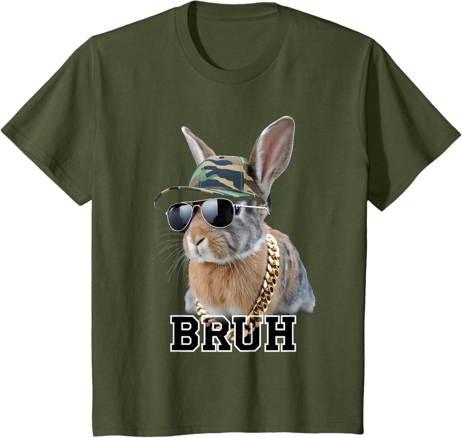 Bunny Rabbit Easter Happy Easter Bruh Mens Boys Kids T-Shirt