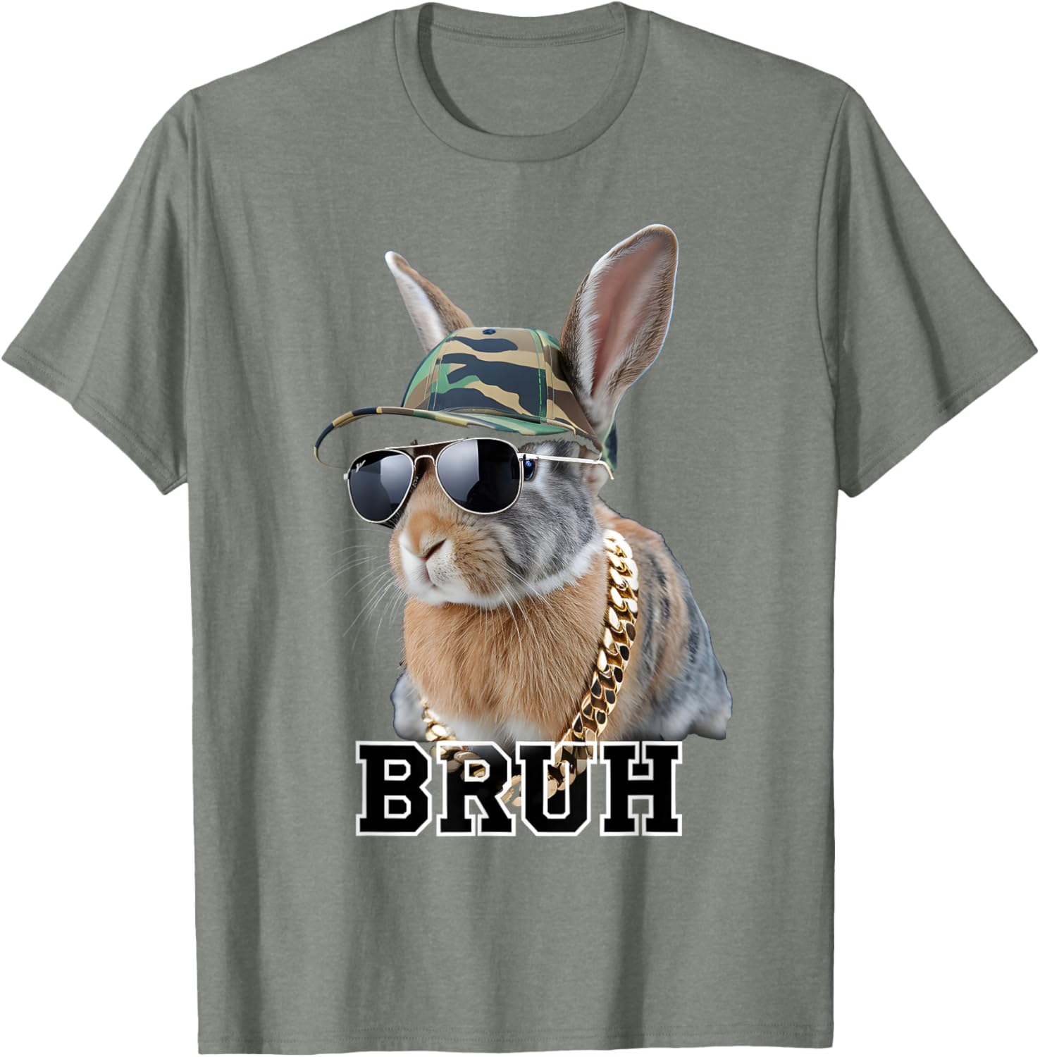 Bunny Rabbit Easter Happy Easter Bruh Mens Boys Kids T-Shirt