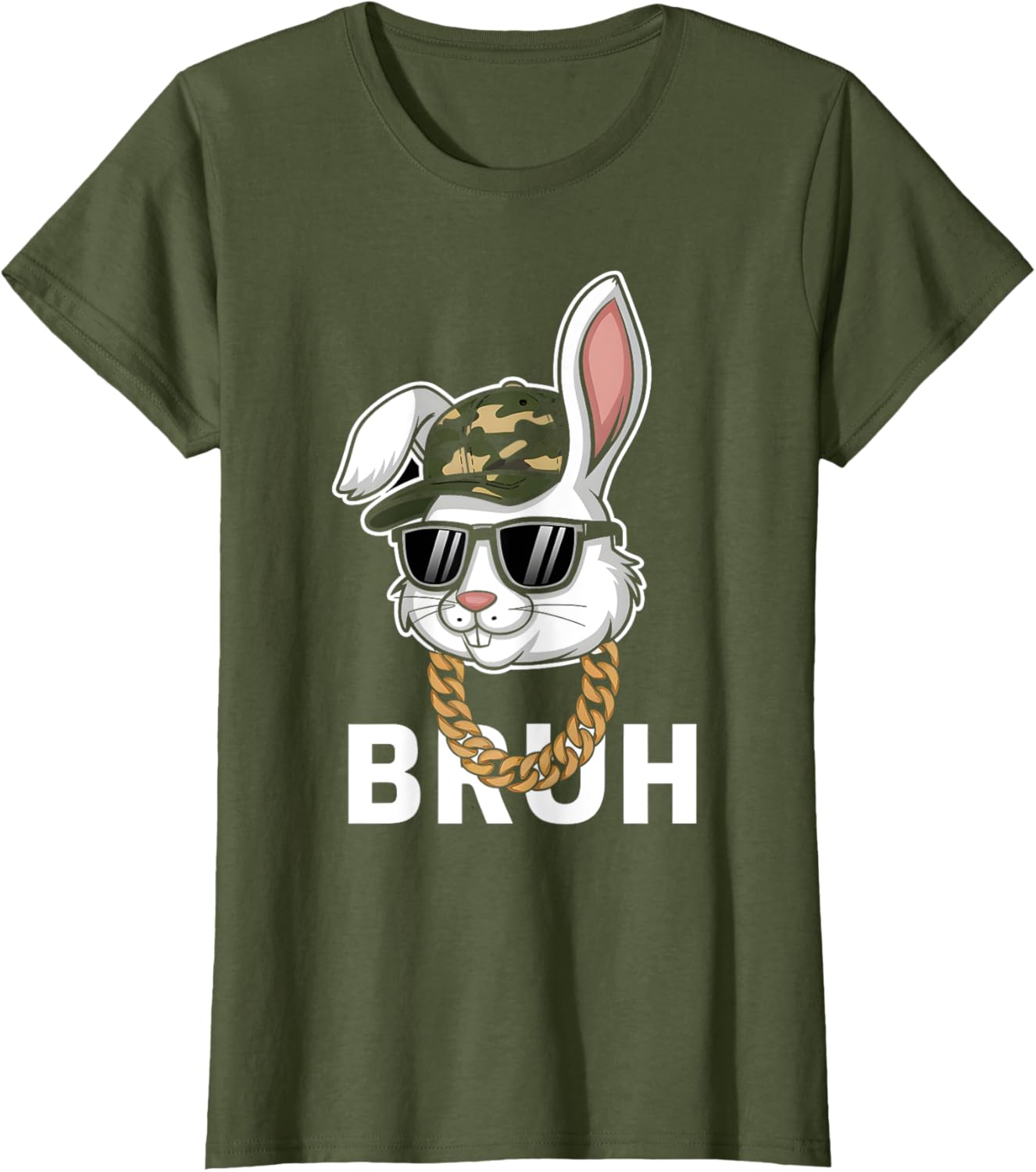 Bunny Rabbit Easter Happy Easter Bruh Mens Boys Kids T-Shirt