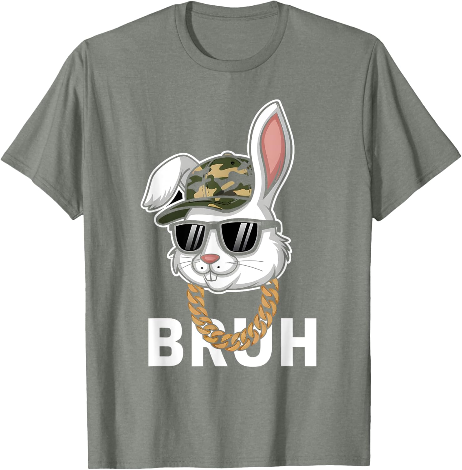 Bunny Rabbit Easter Happy Easter Bruh Mens Boys Kids T-Shirt