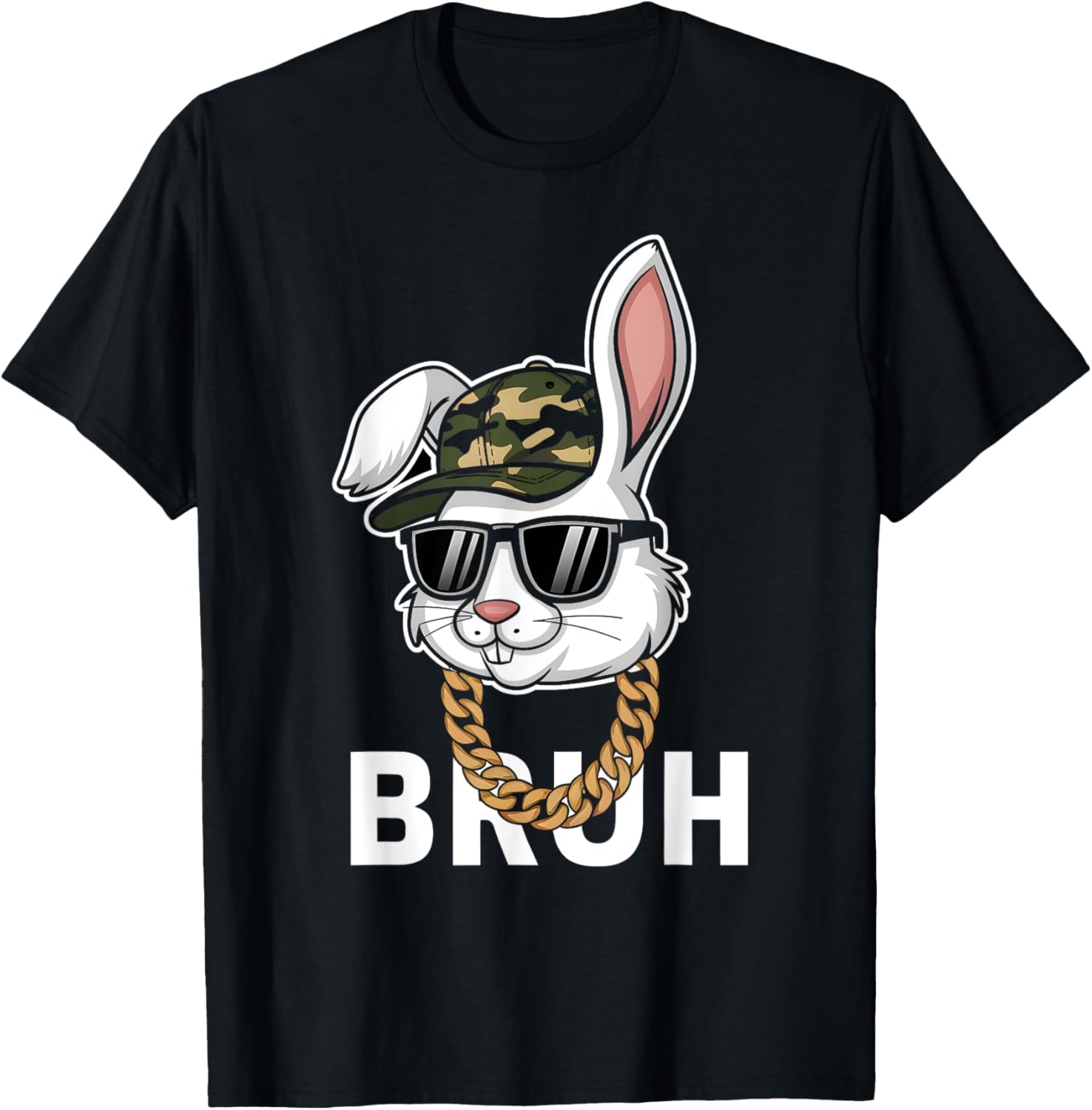 Bunny Rabbit Easter Happy Easter Bruh Mens Boys Kids T-Shirt