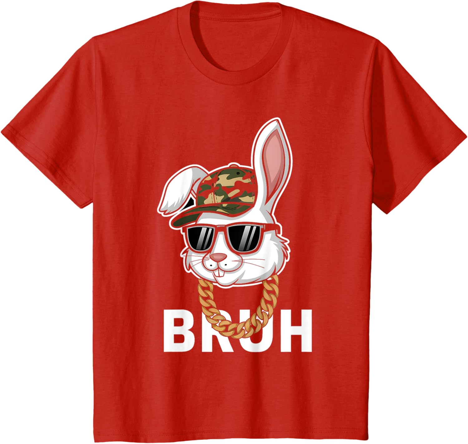 Bunny Rabbit Easter Happy Easter Bruh Mens Boys Kids T-Shirt