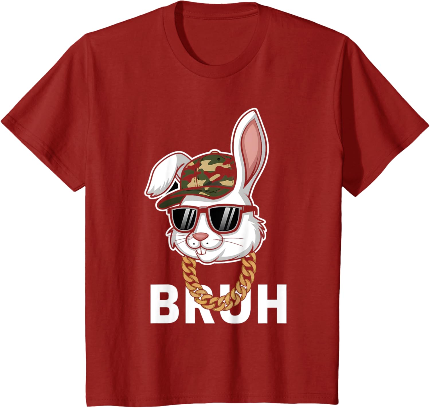 Bunny Rabbit Easter Happy Easter Bruh Mens Boys Kids T-Shirt