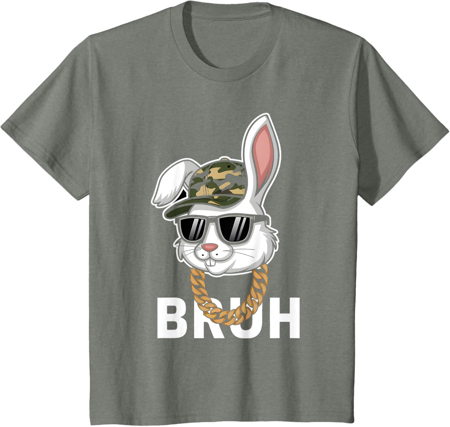 Bunny Rabbit Easter Happy Easter Bruh Mens Boys Kids T-Shirt