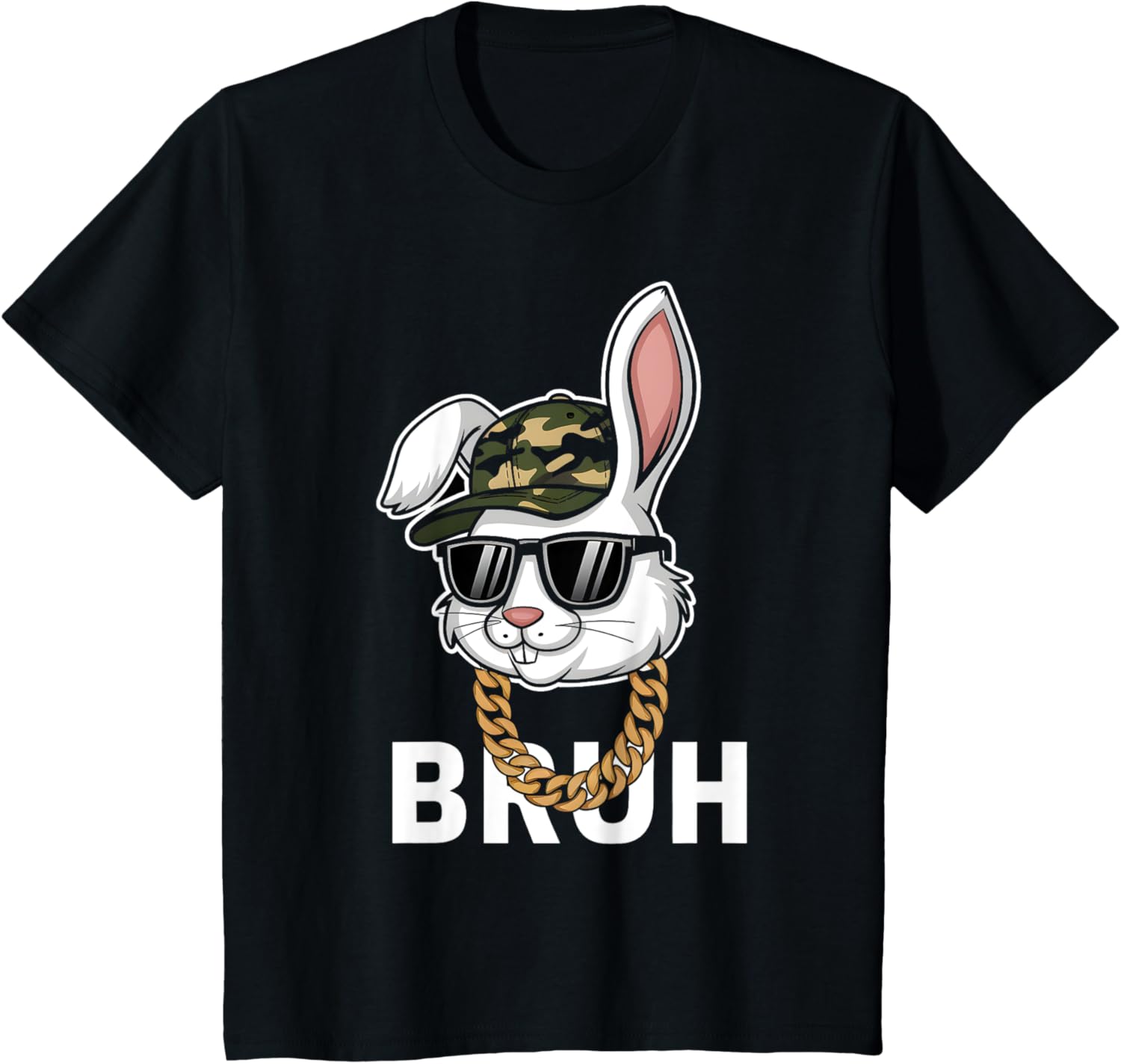 Bunny Rabbit Easter Happy Easter Bruh Mens Boys Kids T-Shirt