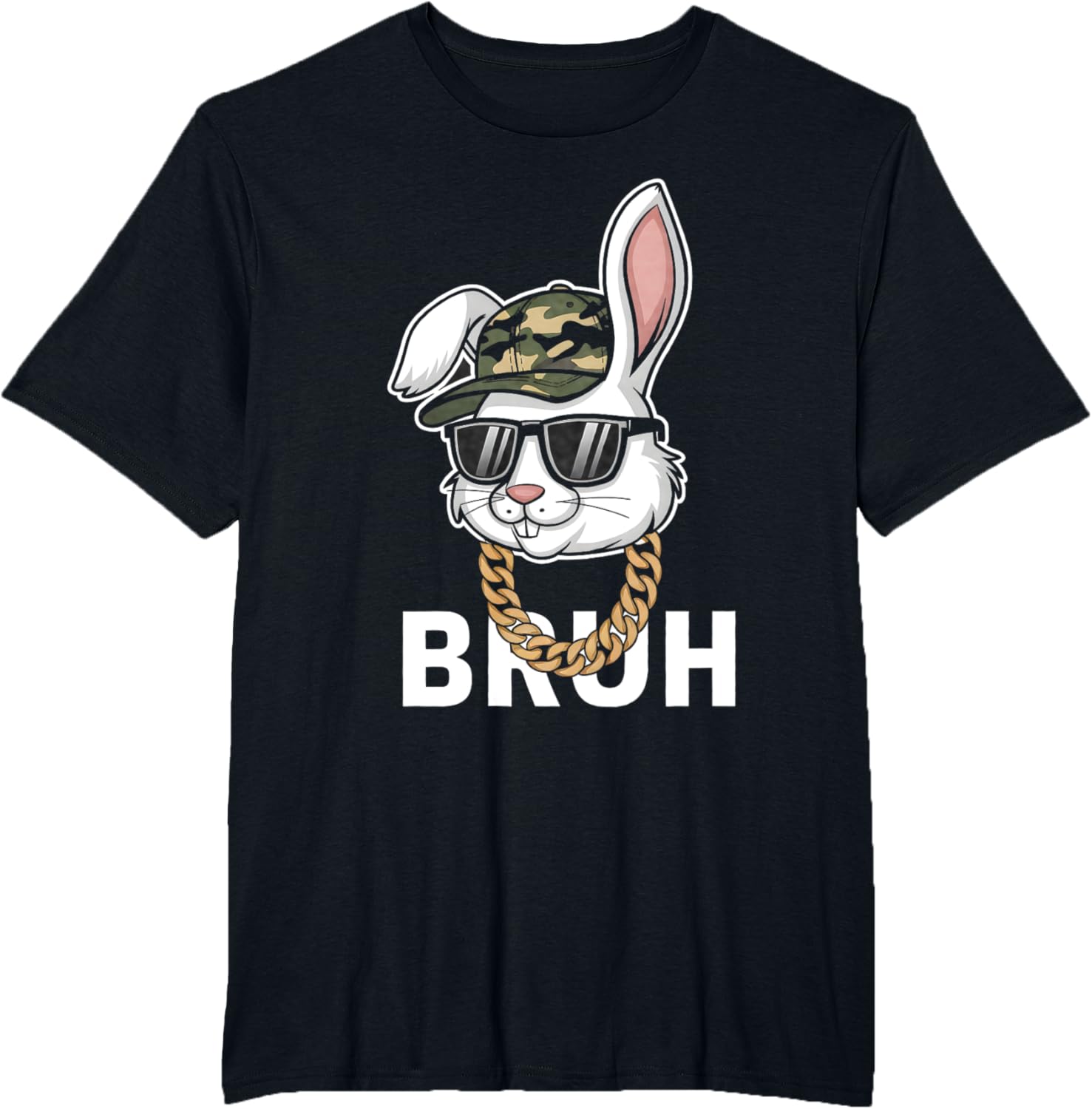 Bunny Rabbit Easter Happy Easter Bruh Mens Boys Kids T-Shirt