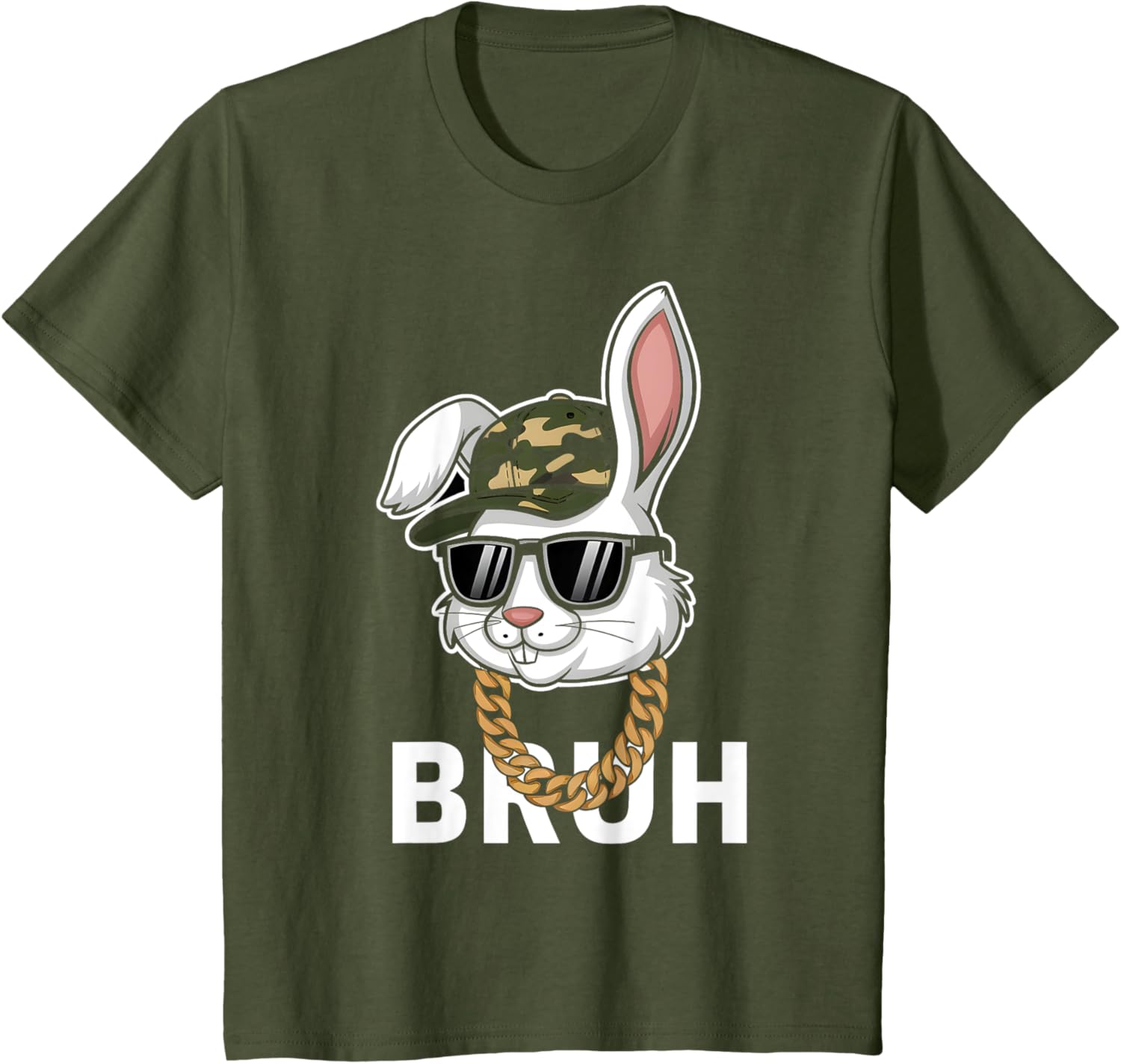 Bunny Rabbit Easter Happy Easter Bruh Mens Boys Kids T-Shirt