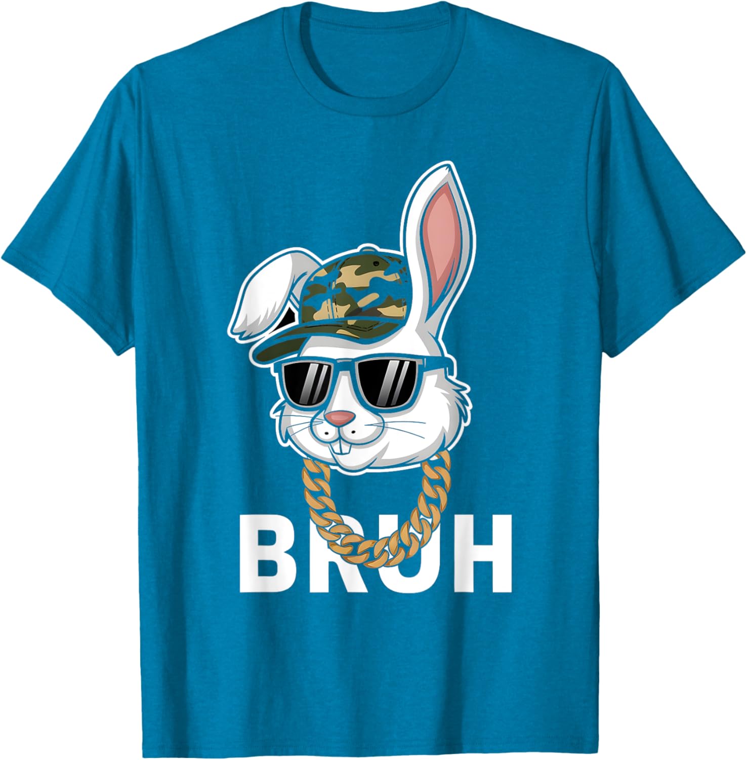 Bunny Rabbit Easter Happy Easter Bruh Mens Boys Kids T-Shirt