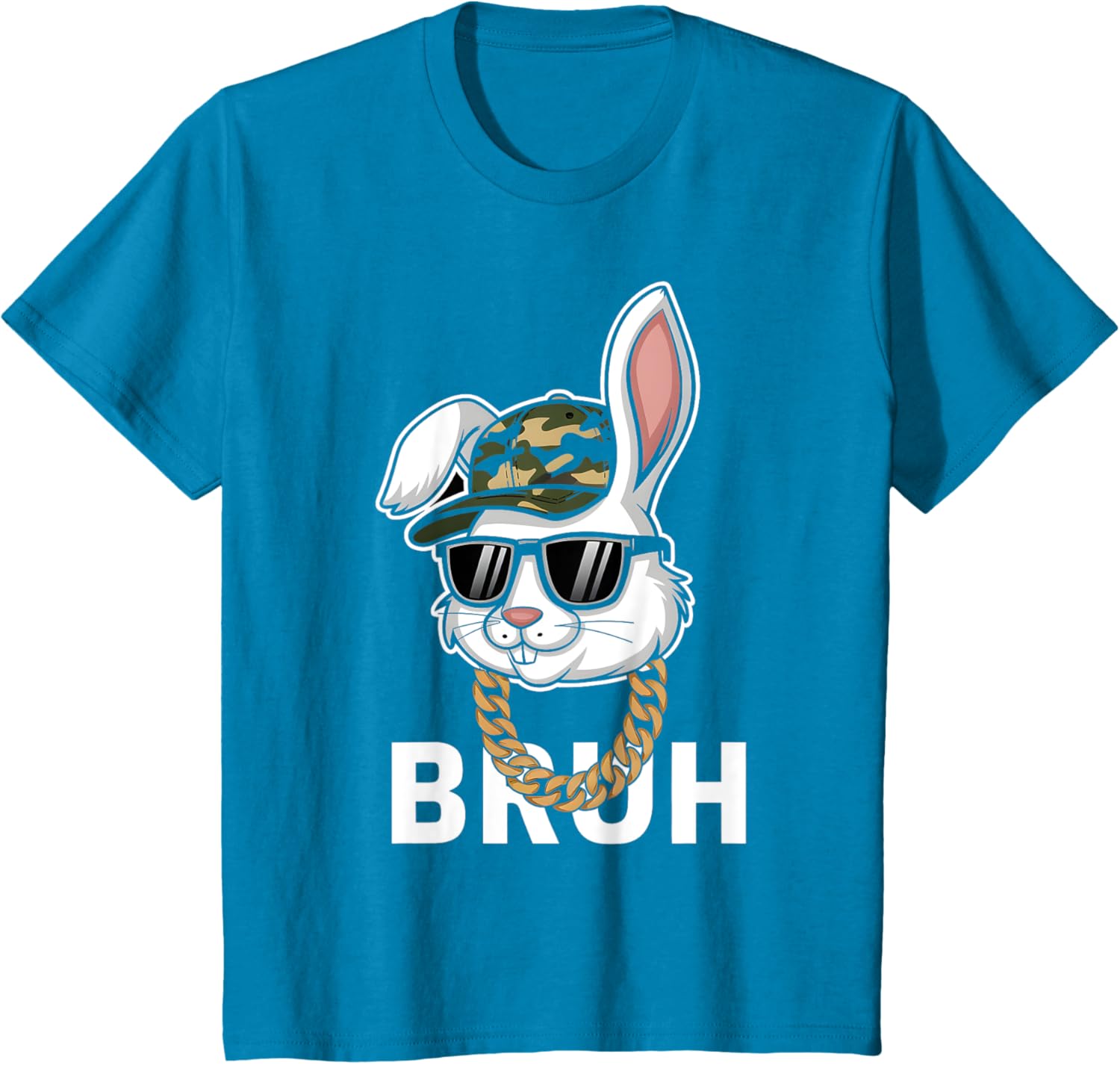 Bunny Rabbit Easter Happy Easter Bruh Mens Boys Kids T-Shirt