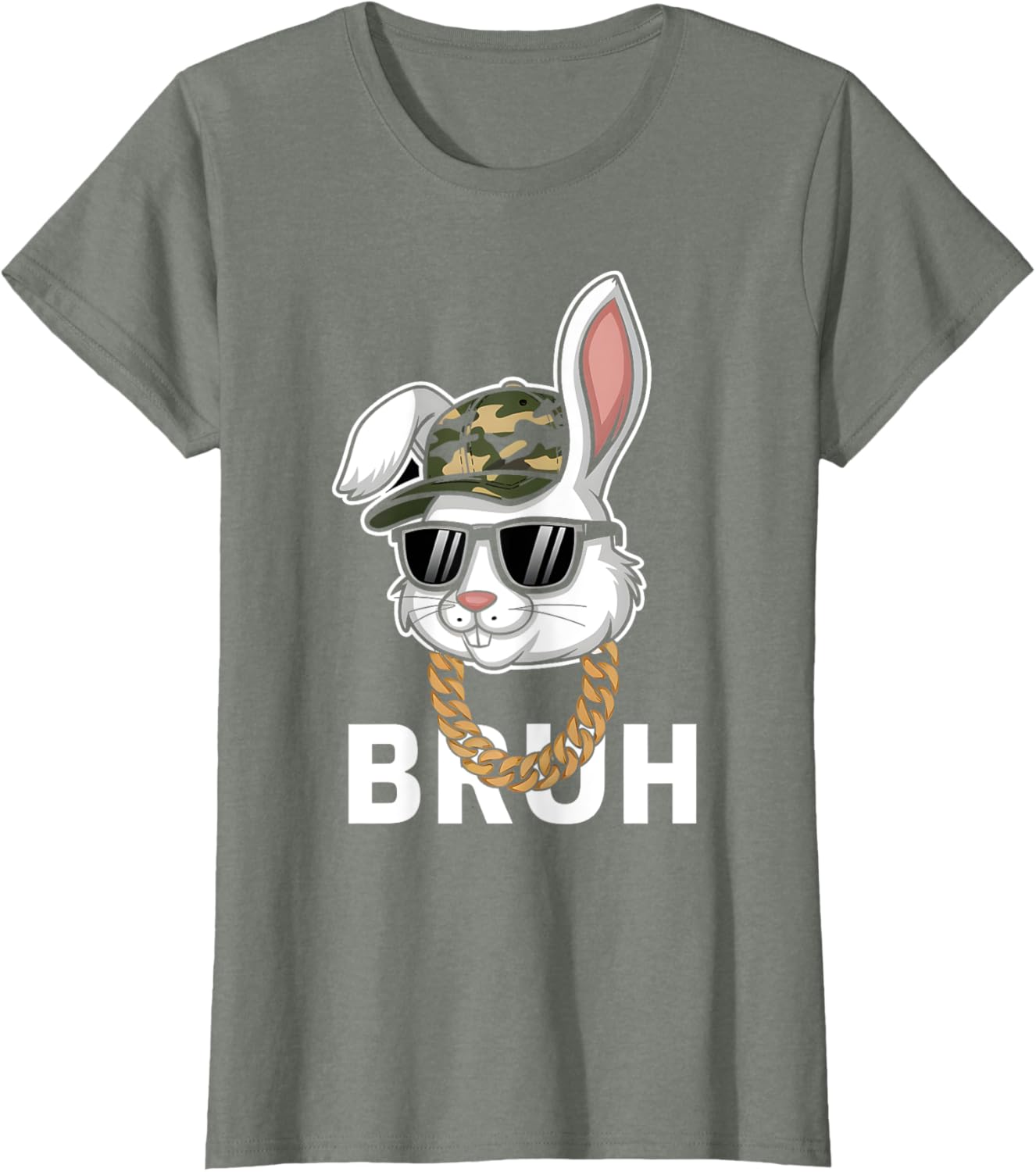 Bunny Rabbit Easter Happy Easter Bruh Mens Boys Kids T-Shirt