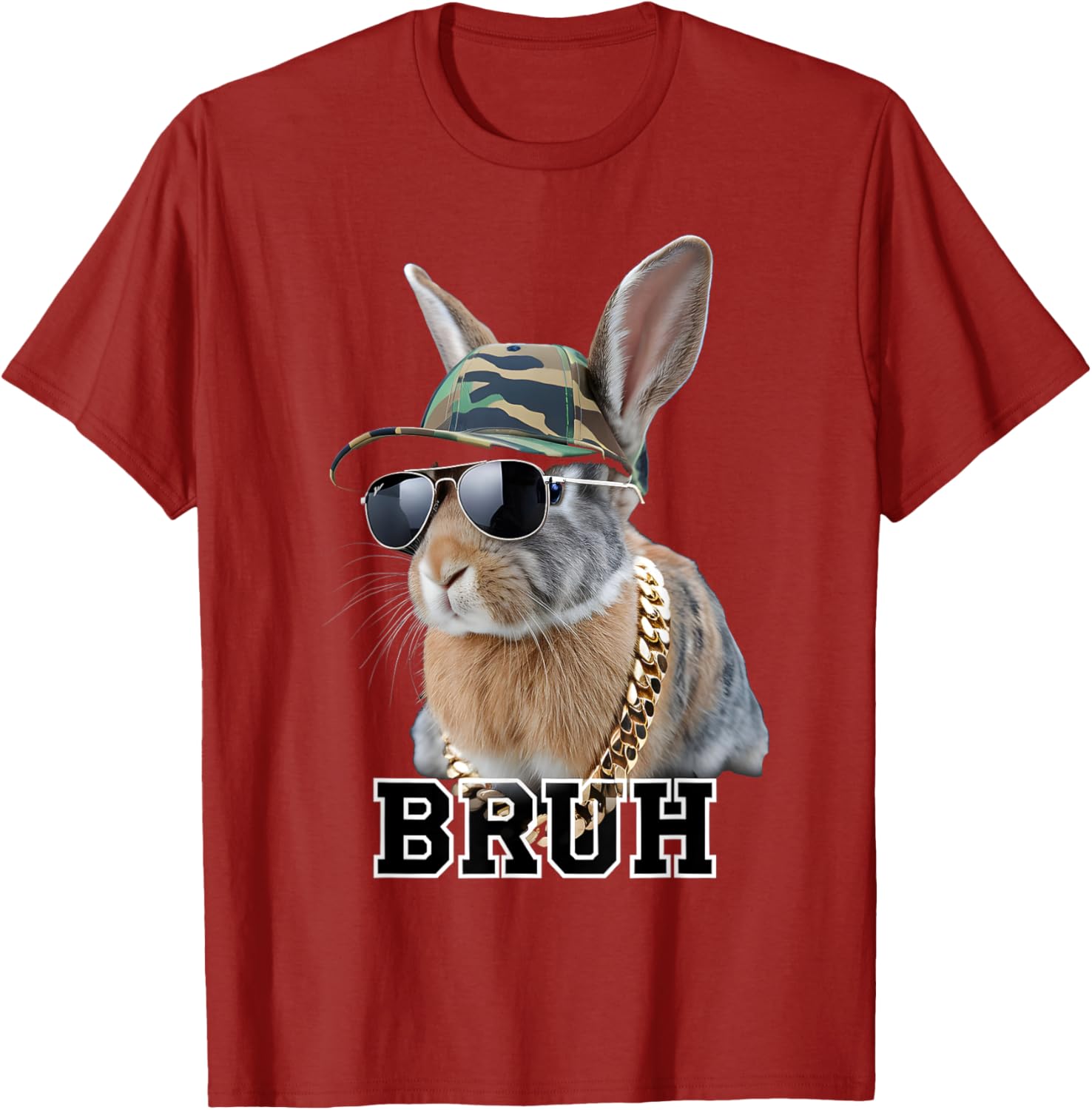 Bunny Rabbit Easter Happy Easter Bruh Mens Boys Kids T-Shirt