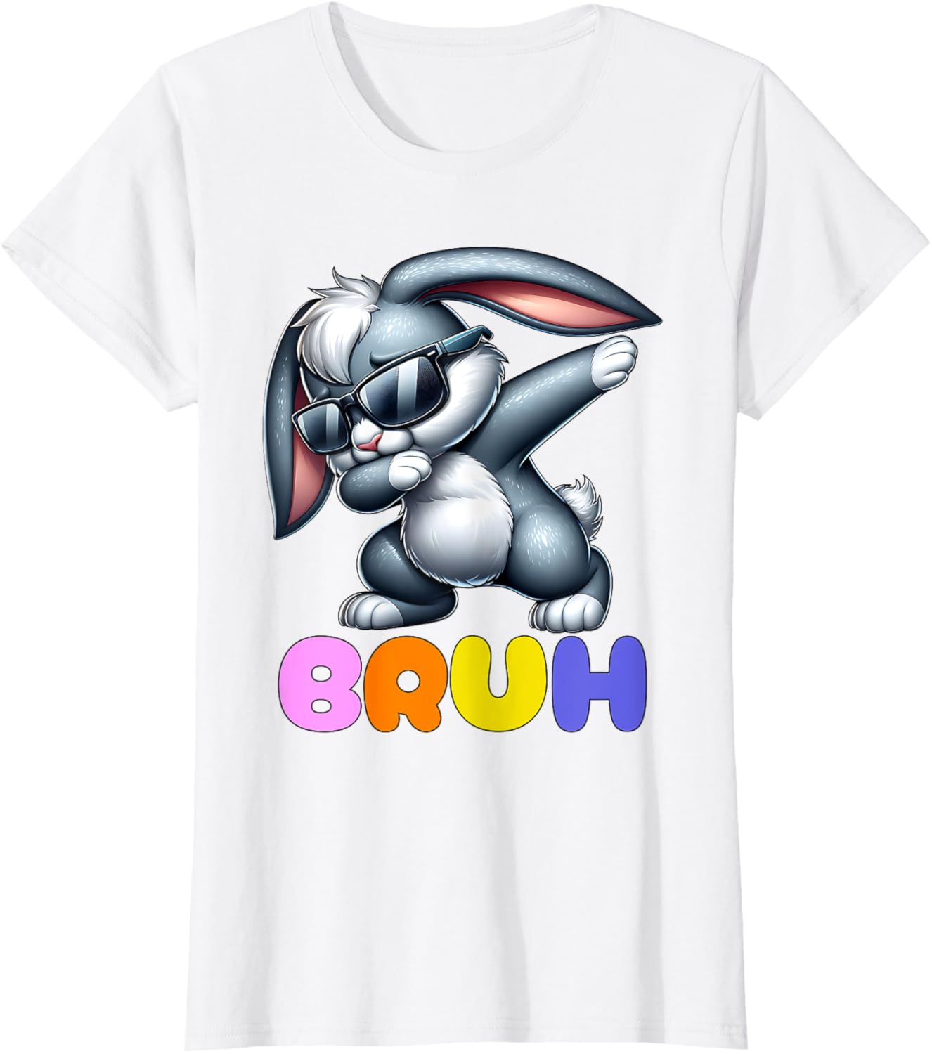 Bunny Rabbit Easter Happy Easter Bruh Mens Boys Kids T-Shirt