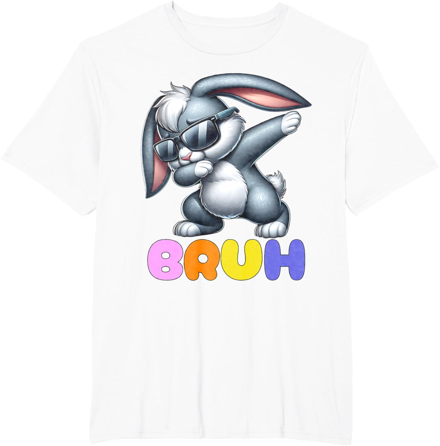 Bunny Rabbit Easter Happy Easter Bruh Mens Boys Kids T-Shirt