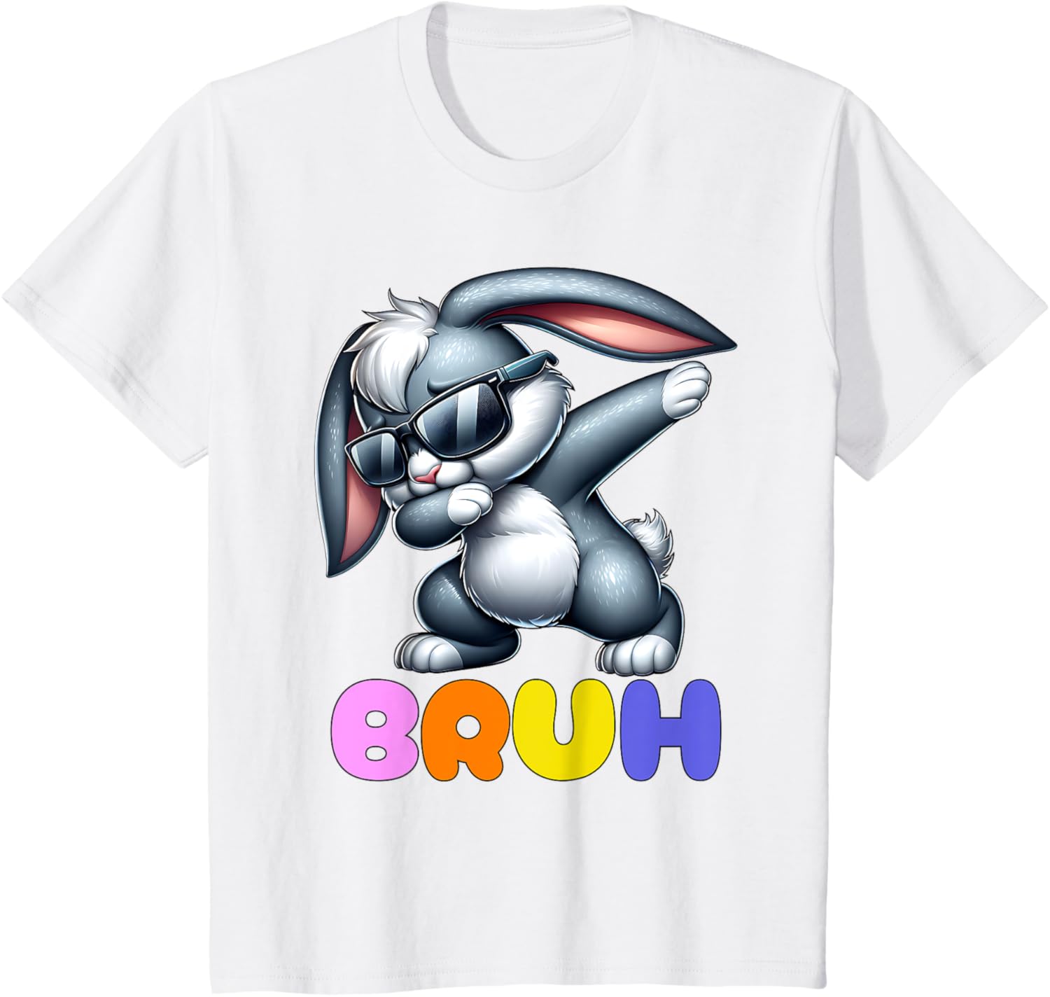 Bunny Rabbit Easter Happy Easter Bruh Mens Boys Kids T-Shirt