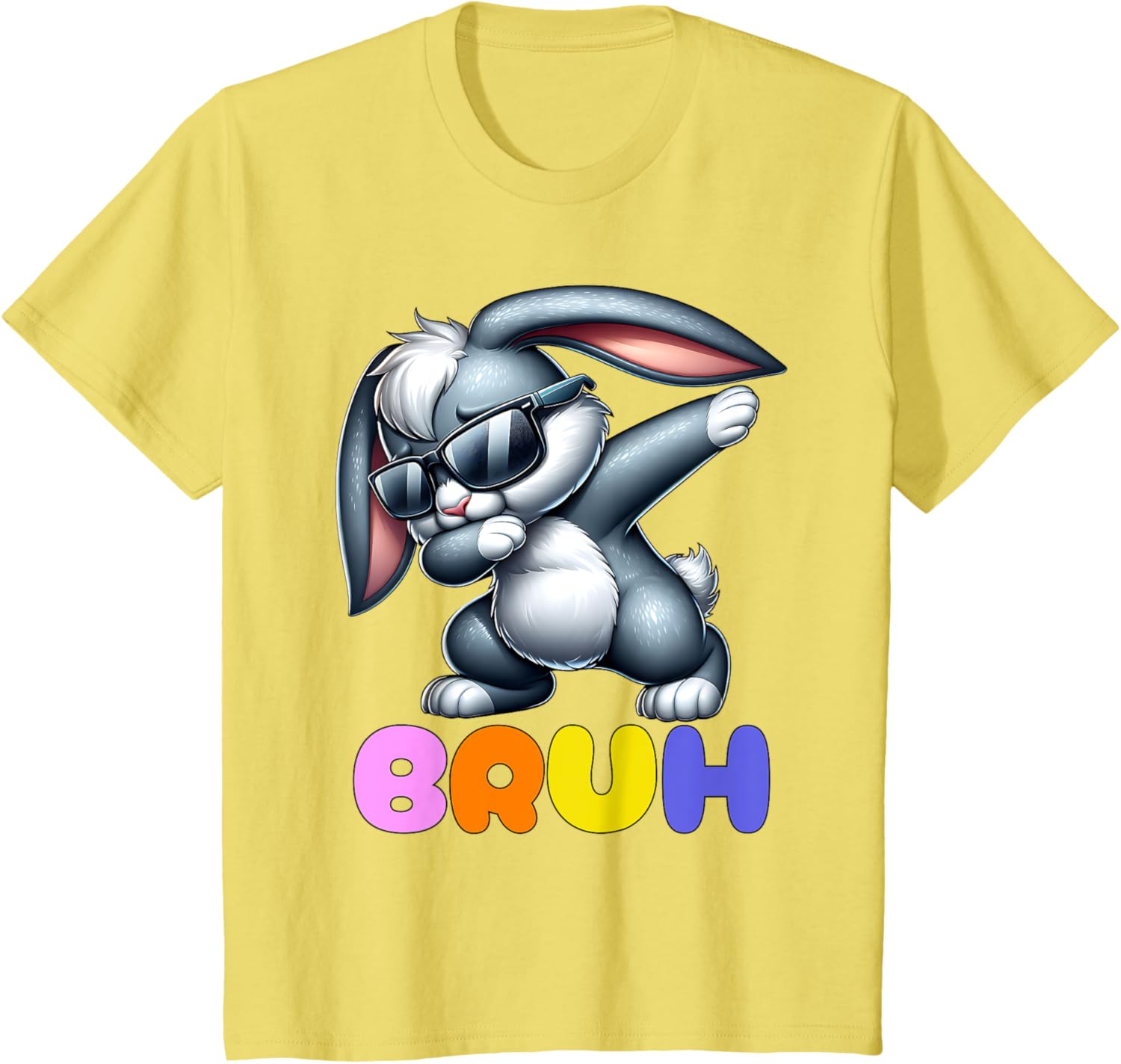 Bunny Rabbit Easter Happy Easter Bruh Mens Boys Kids T-Shirt