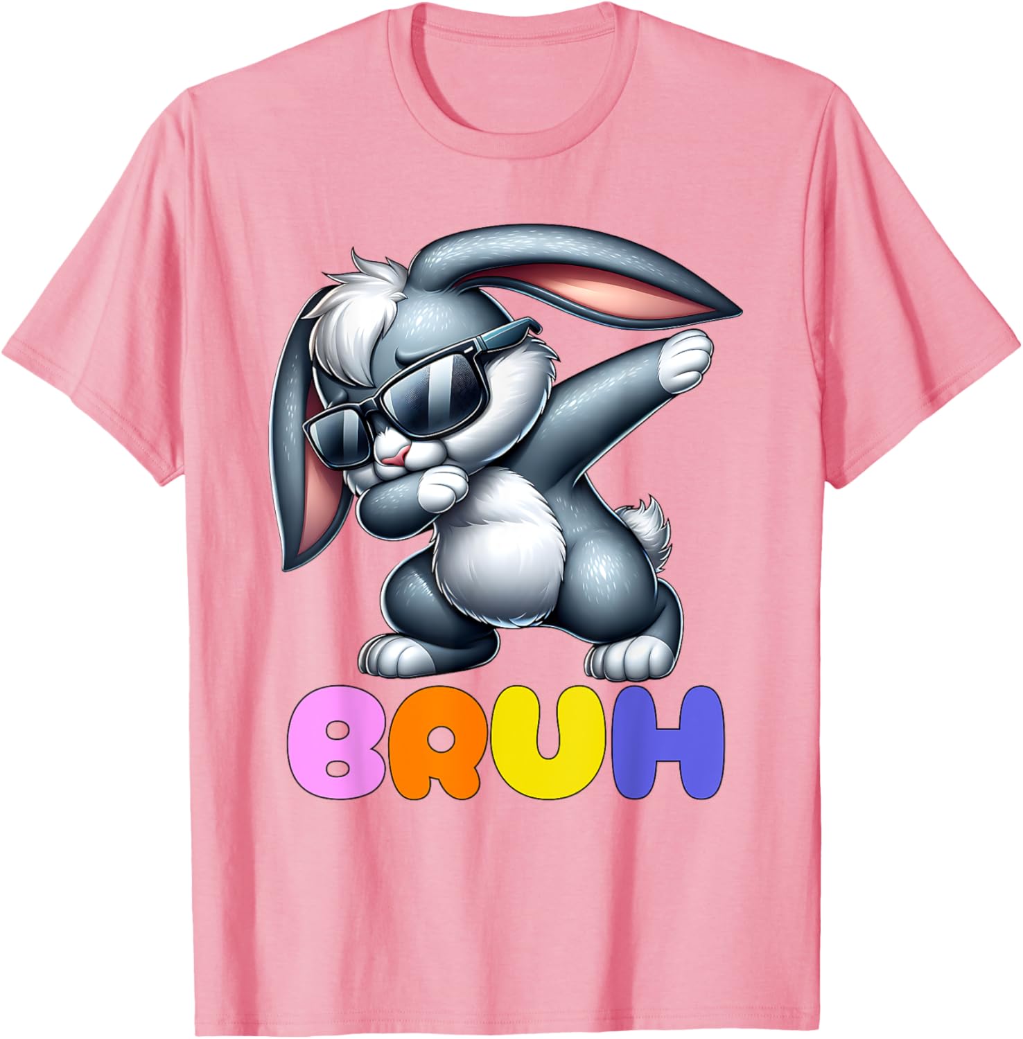 Bunny Rabbit Easter Happy Easter Bruh Mens Boys Kids T-Shirt