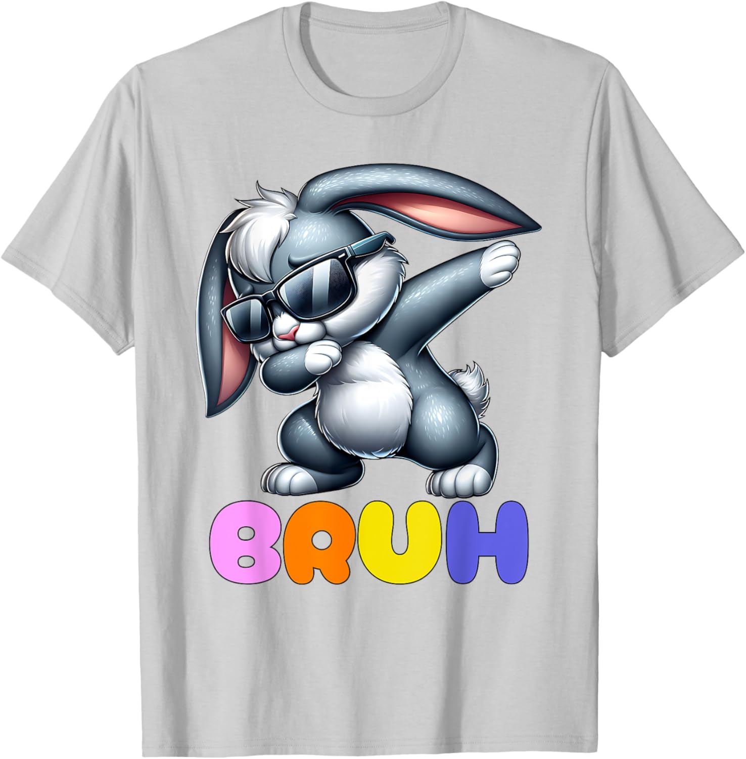 Bunny Rabbit Easter Happy Easter Bruh Mens Boys Kids T-Shirt