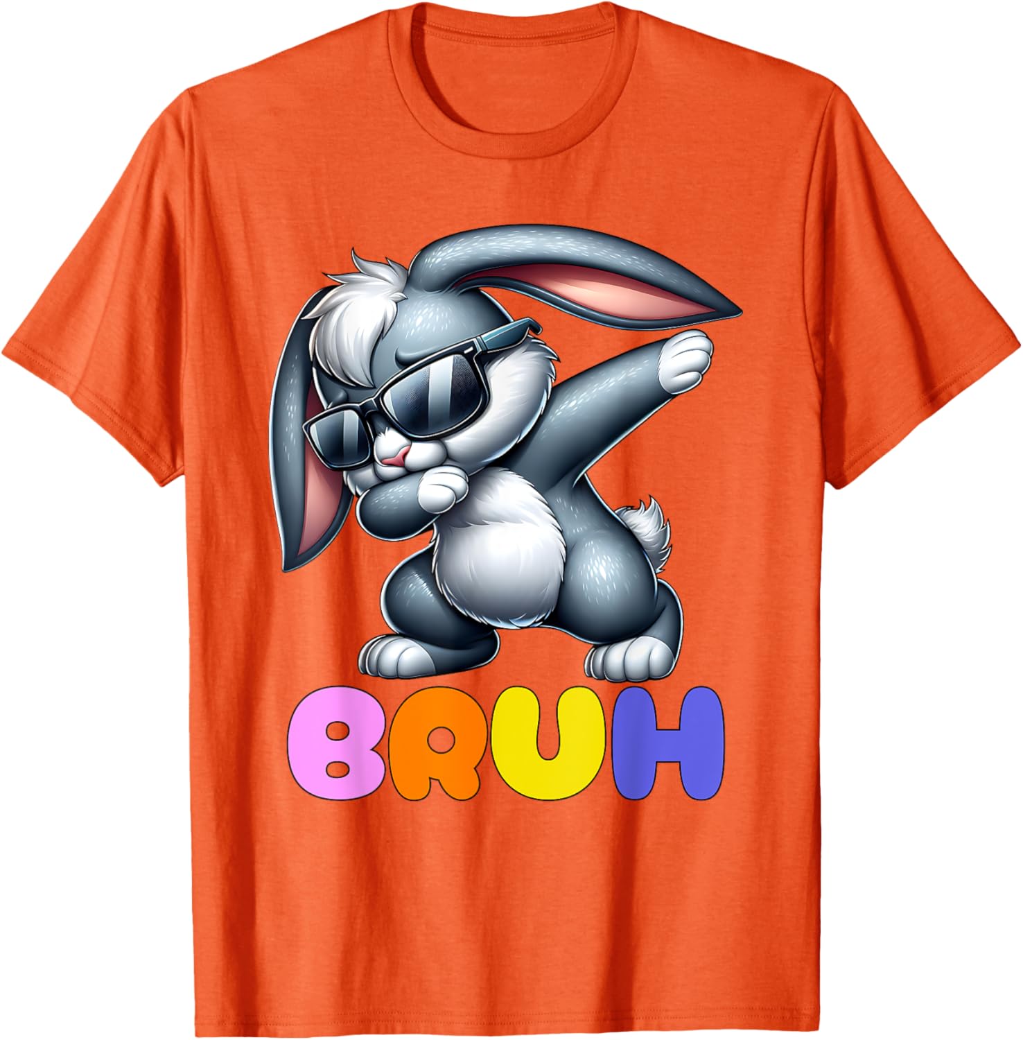 Bunny Rabbit Easter Happy Easter Bruh Mens Boys Kids T-Shirt