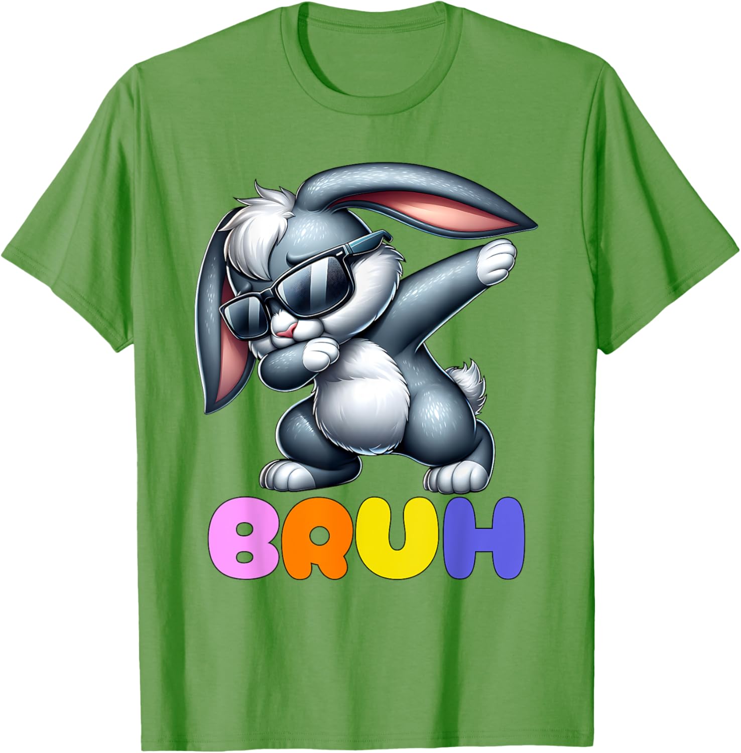 Bunny Rabbit Easter Happy Easter Bruh Mens Boys Kids T-Shirt