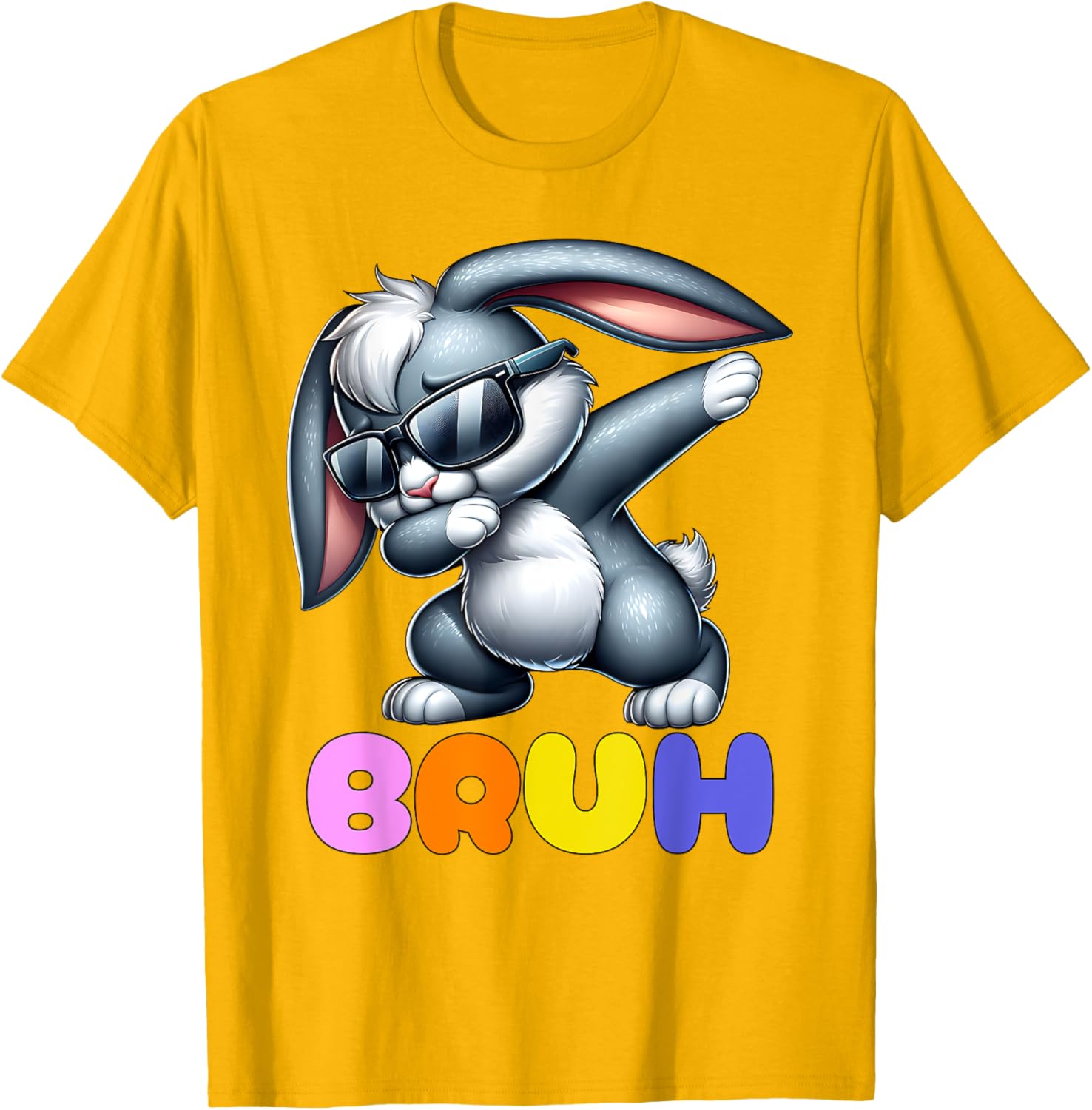 Bunny Rabbit Easter Happy Easter Bruh Mens Boys Kids T-Shirt